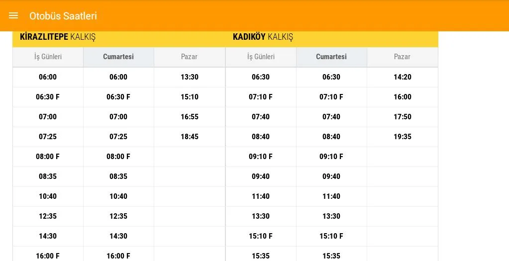 Bus Times In Turkey | Indus Appstore | Screenshot