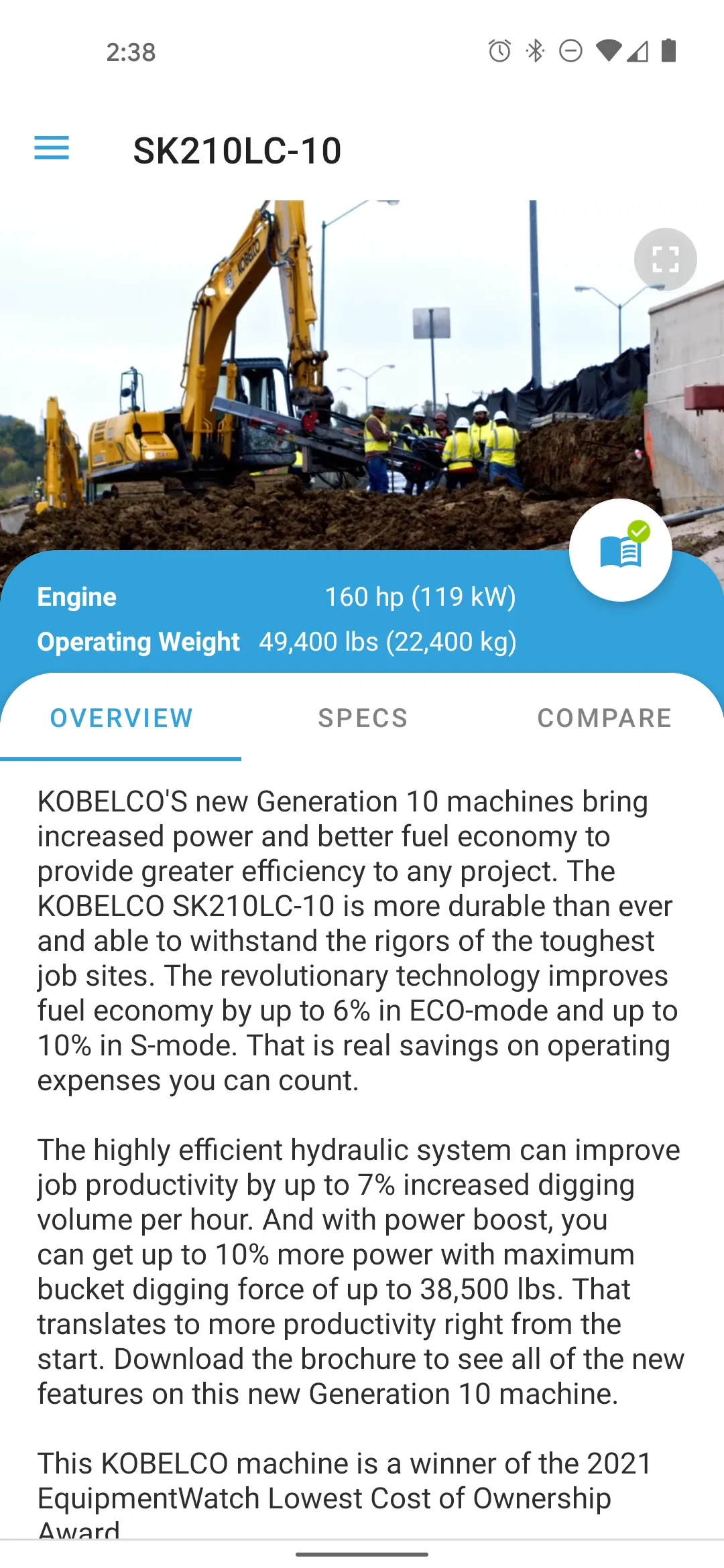 Kobelco Construction Machinery | Indus Appstore | Screenshot