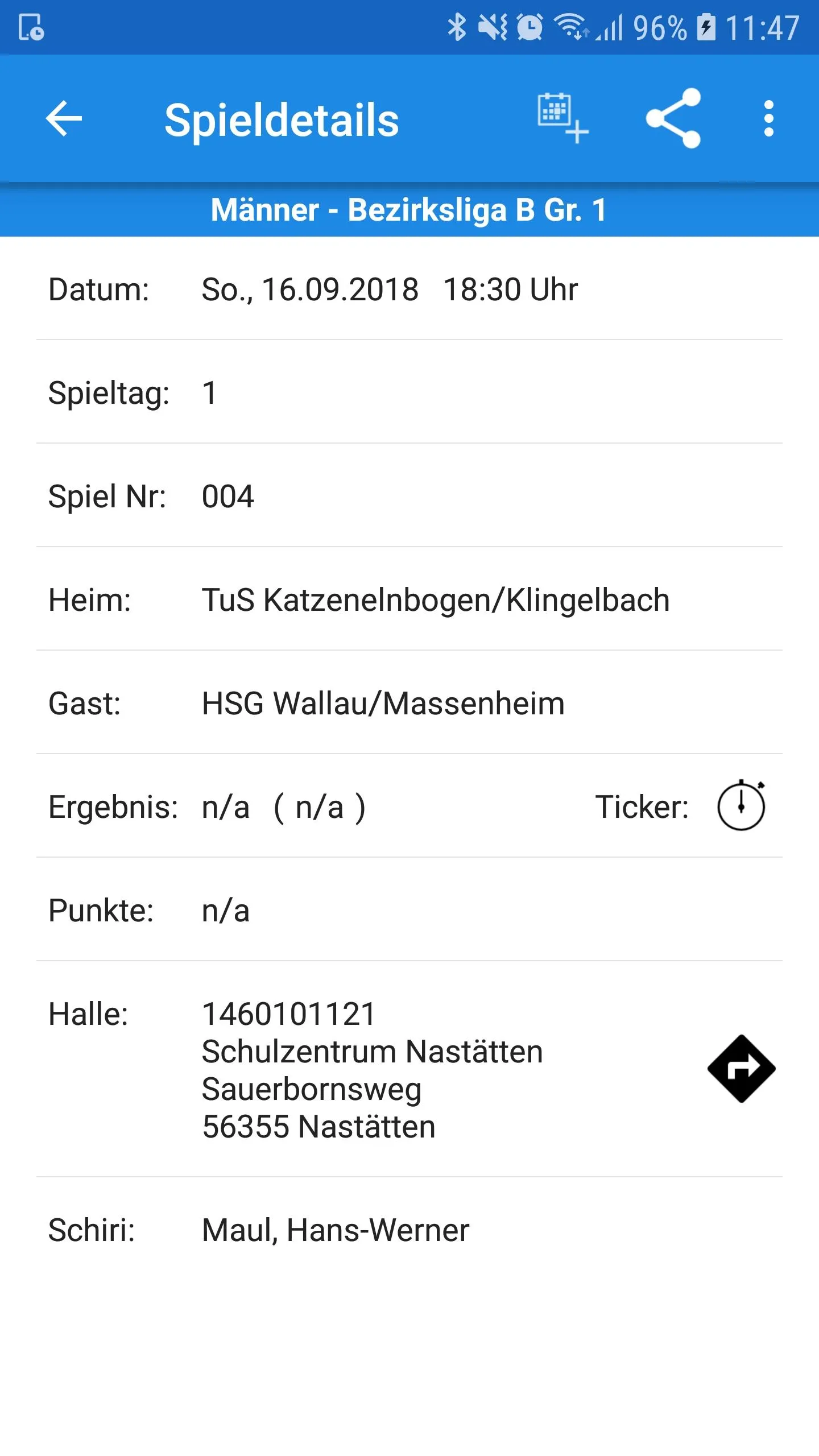 HSG Breckenheim Wallau/Massenh | Indus Appstore | Screenshot