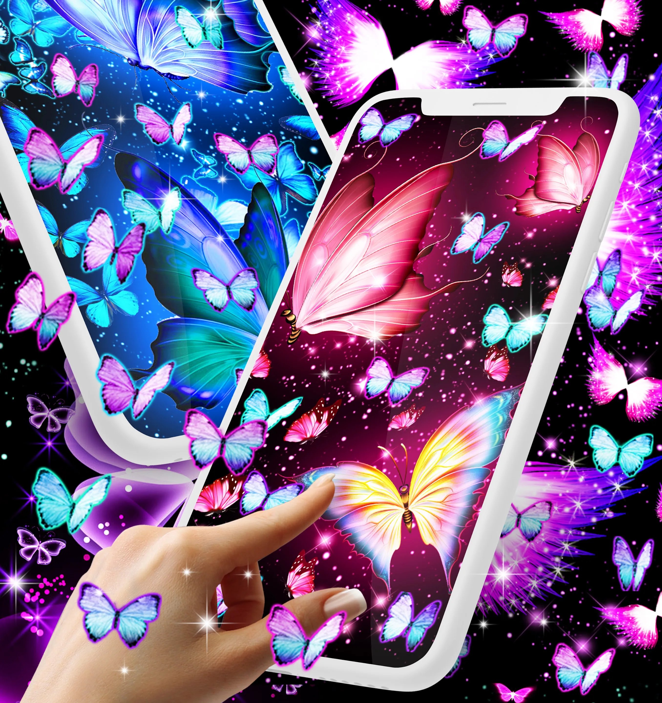 Neon butterfly glow wallpapers | Indus Appstore | Screenshot