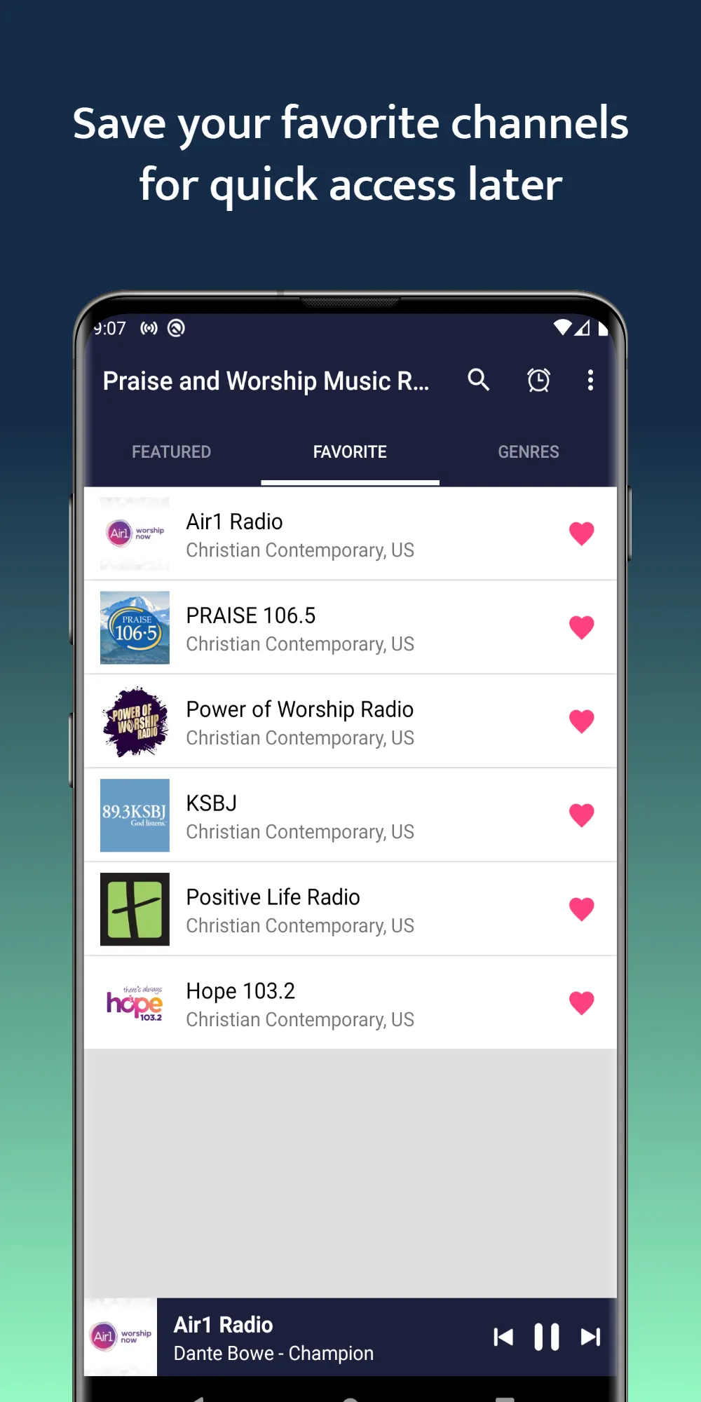 Praise and Worship Music Radio | Indus Appstore | Screenshot