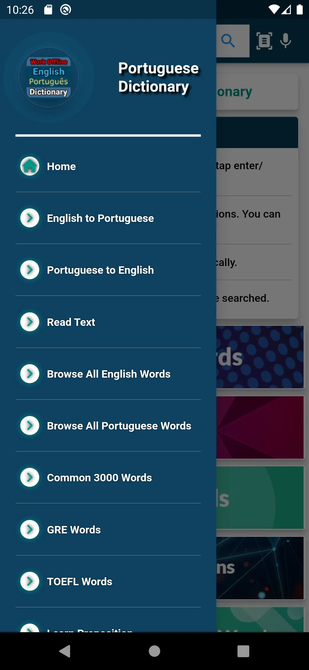 English Portuguese Dictionary | Indus Appstore | Screenshot