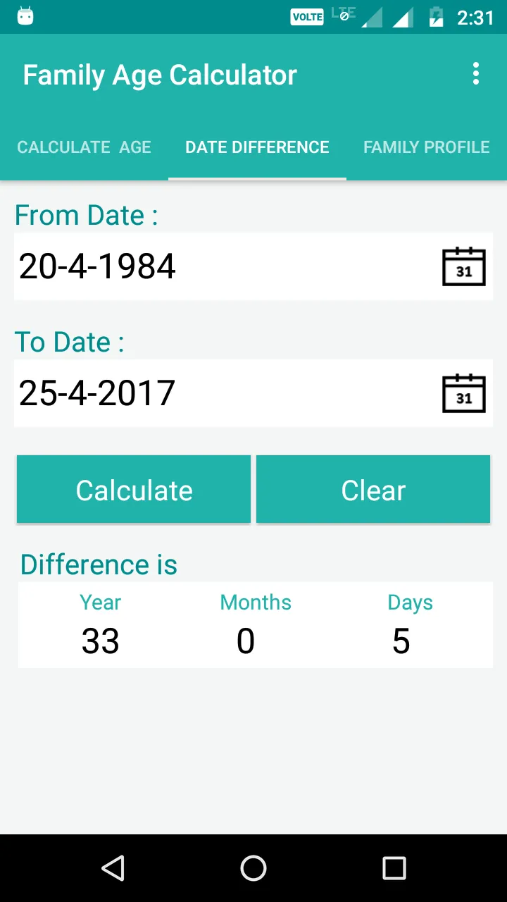 Family Age Calculator | Indus Appstore | Screenshot