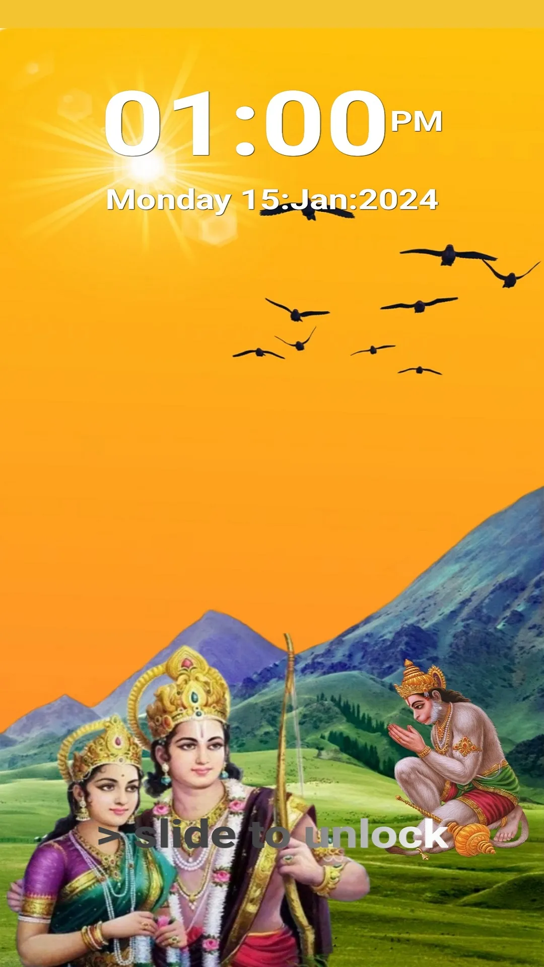 Jai Shree Ram Lock Screen | Indus Appstore | Screenshot