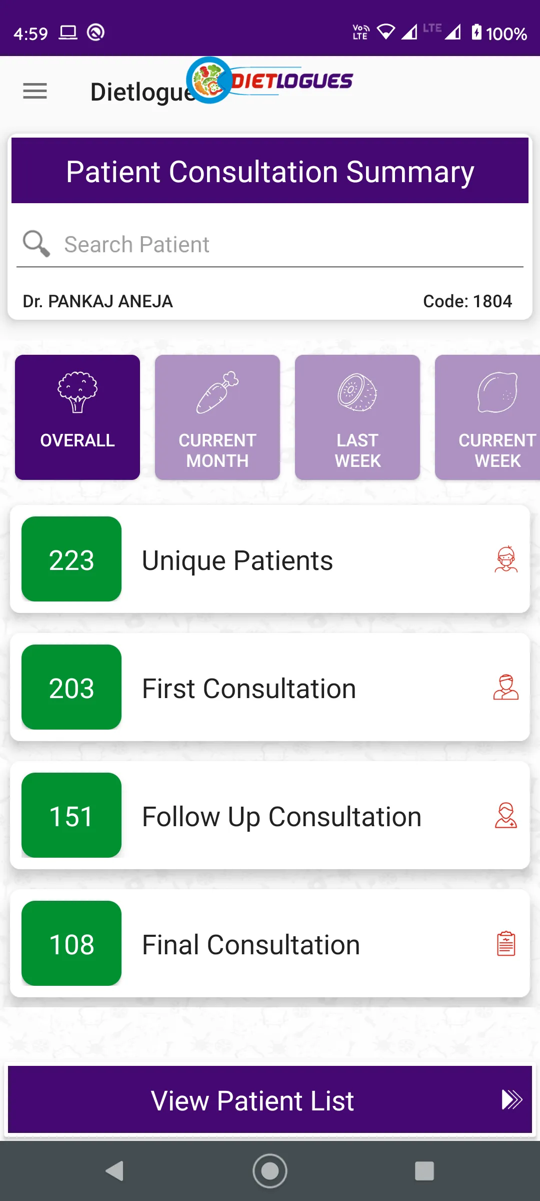 Dietlogues for Doctor | Indus Appstore | Screenshot