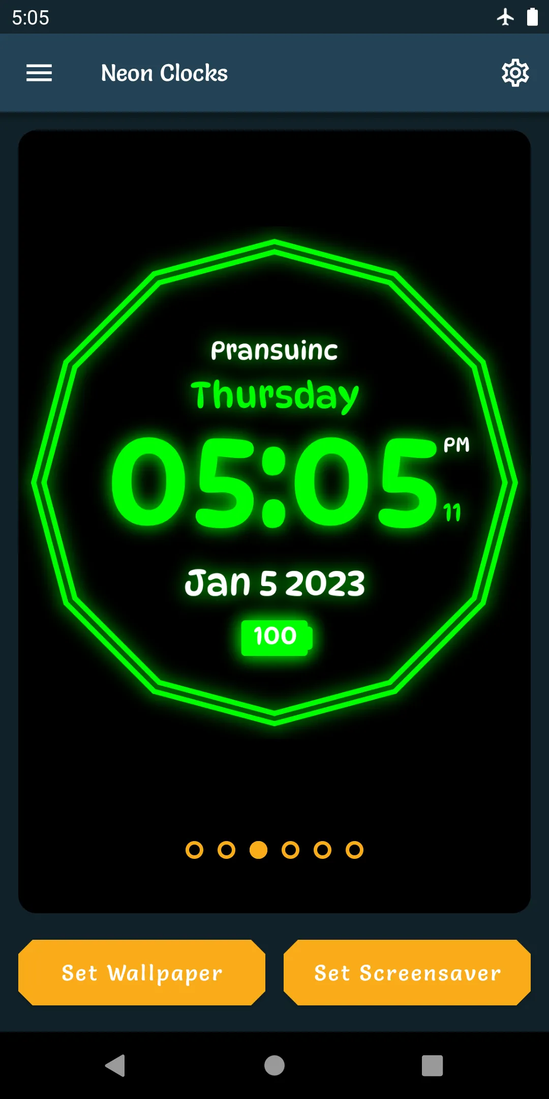 Neon Clock | Indus Appstore | Screenshot