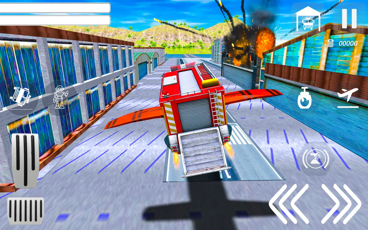 Flying Robot Fire Truck Game | Indus Appstore | Screenshot