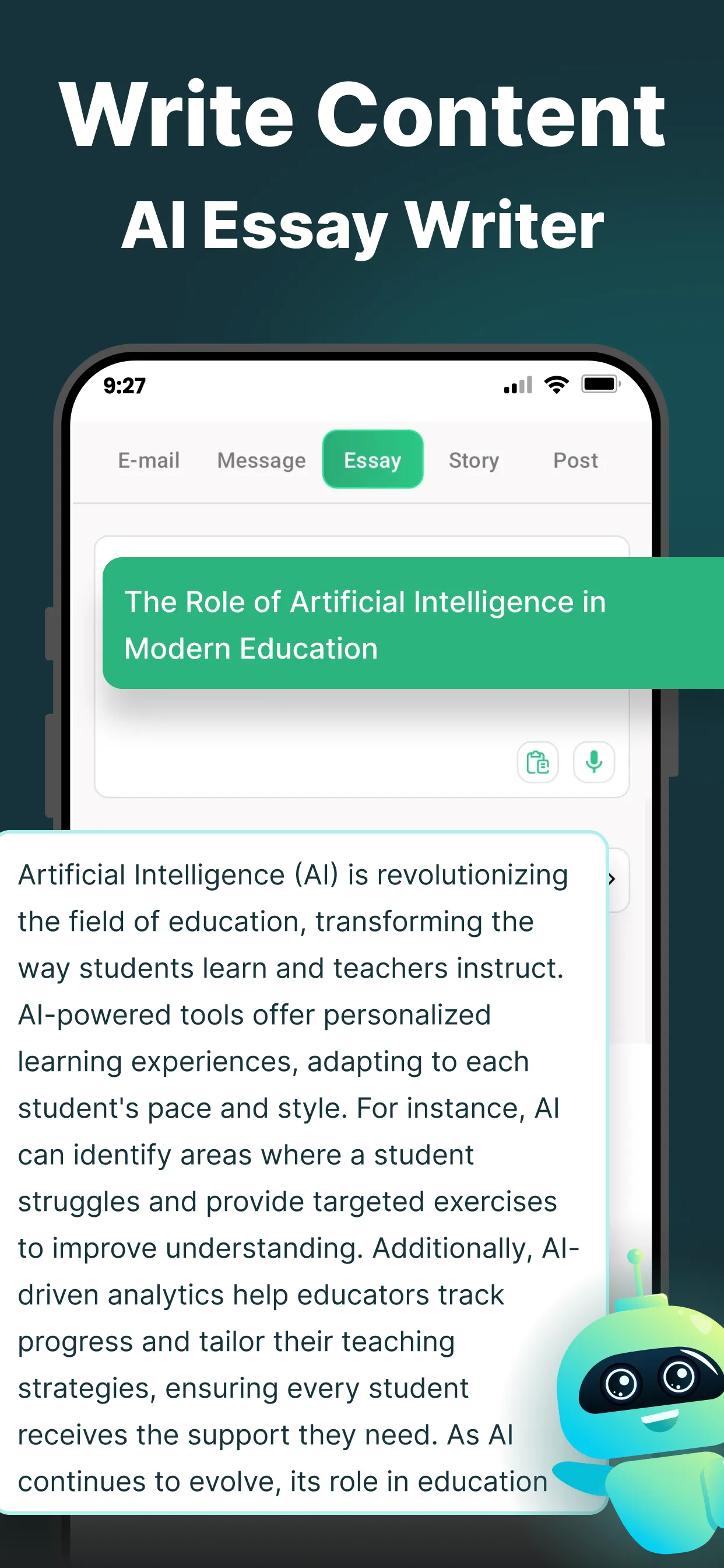 Ai writer: Email, Essay Writer | Indus Appstore | Screenshot