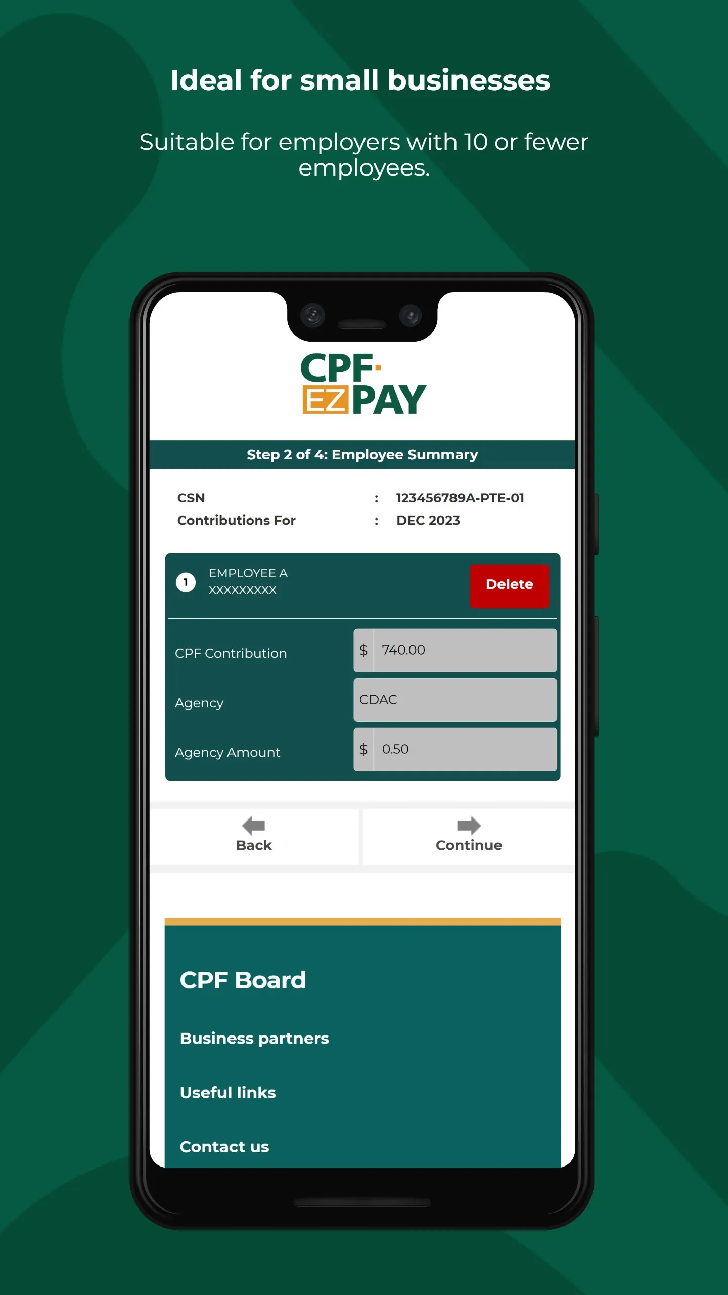 CPF EZPay Mobile | Indus Appstore | Screenshot