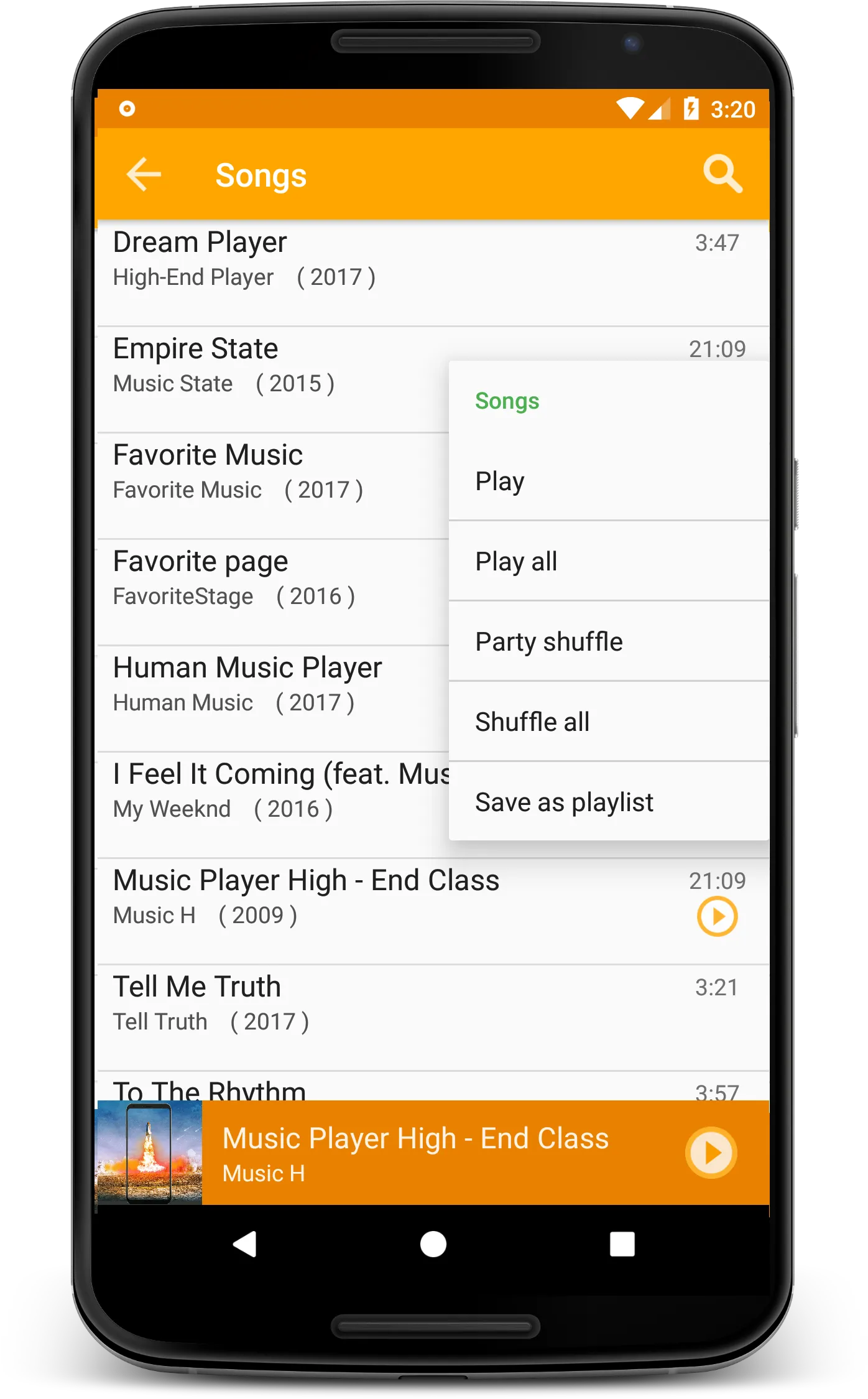 Nougat Mp3 Music Player | Indus Appstore | Screenshot