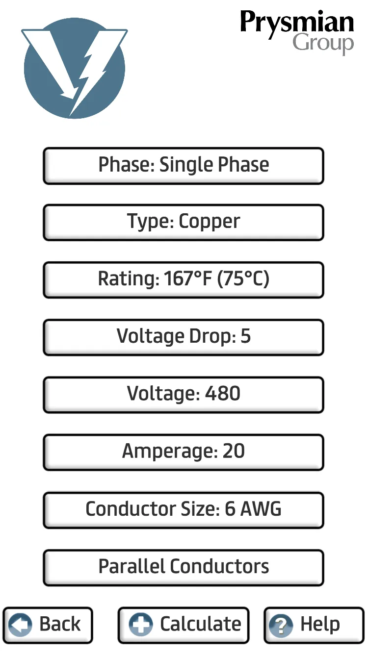 Prysmian Group Voltage Drop | Indus Appstore | Screenshot