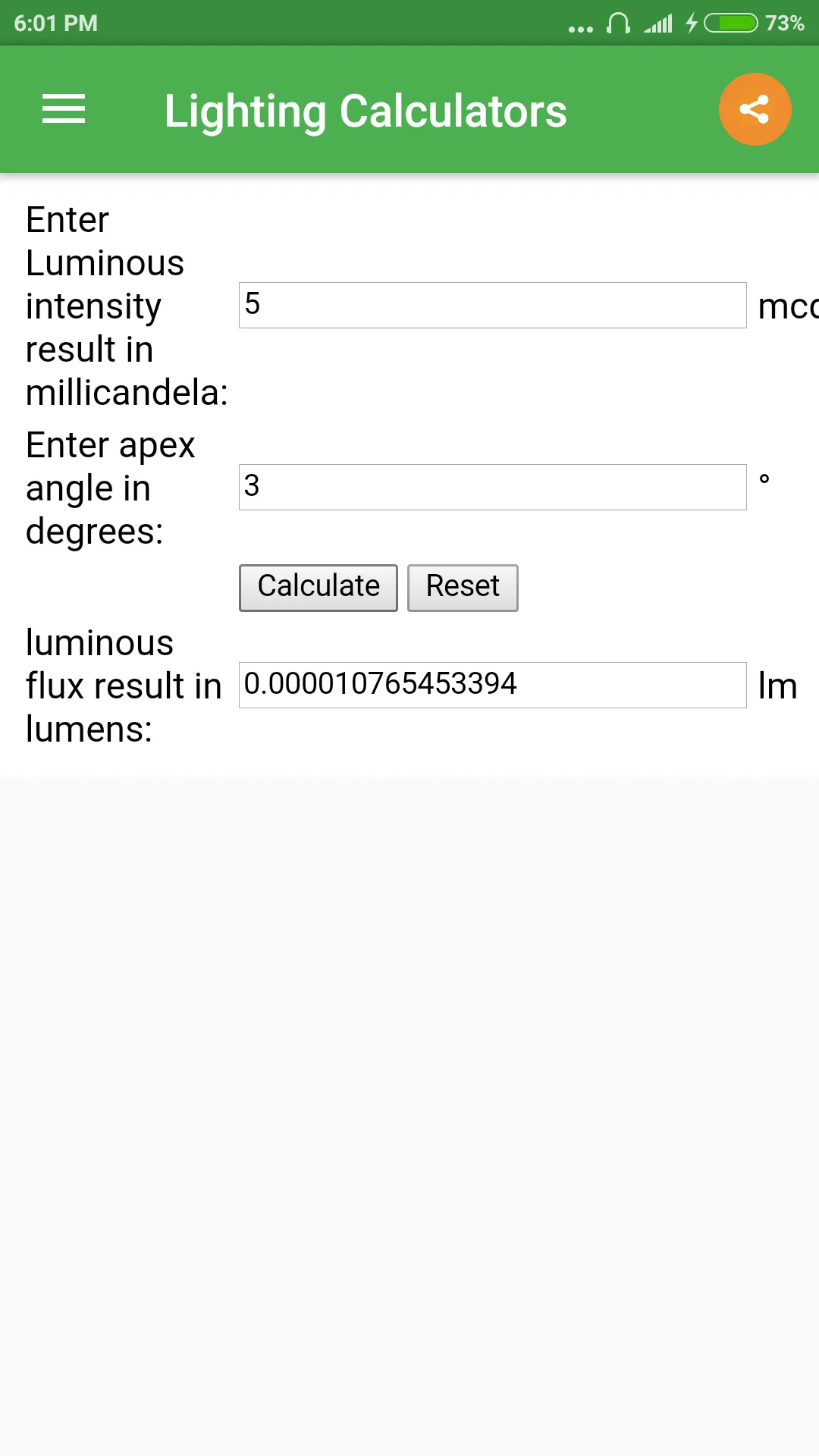 Lighting Calculator | Indus Appstore | Screenshot