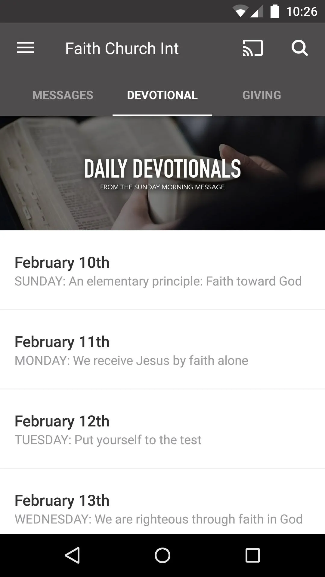 Faith Church Int | Indus Appstore | Screenshot