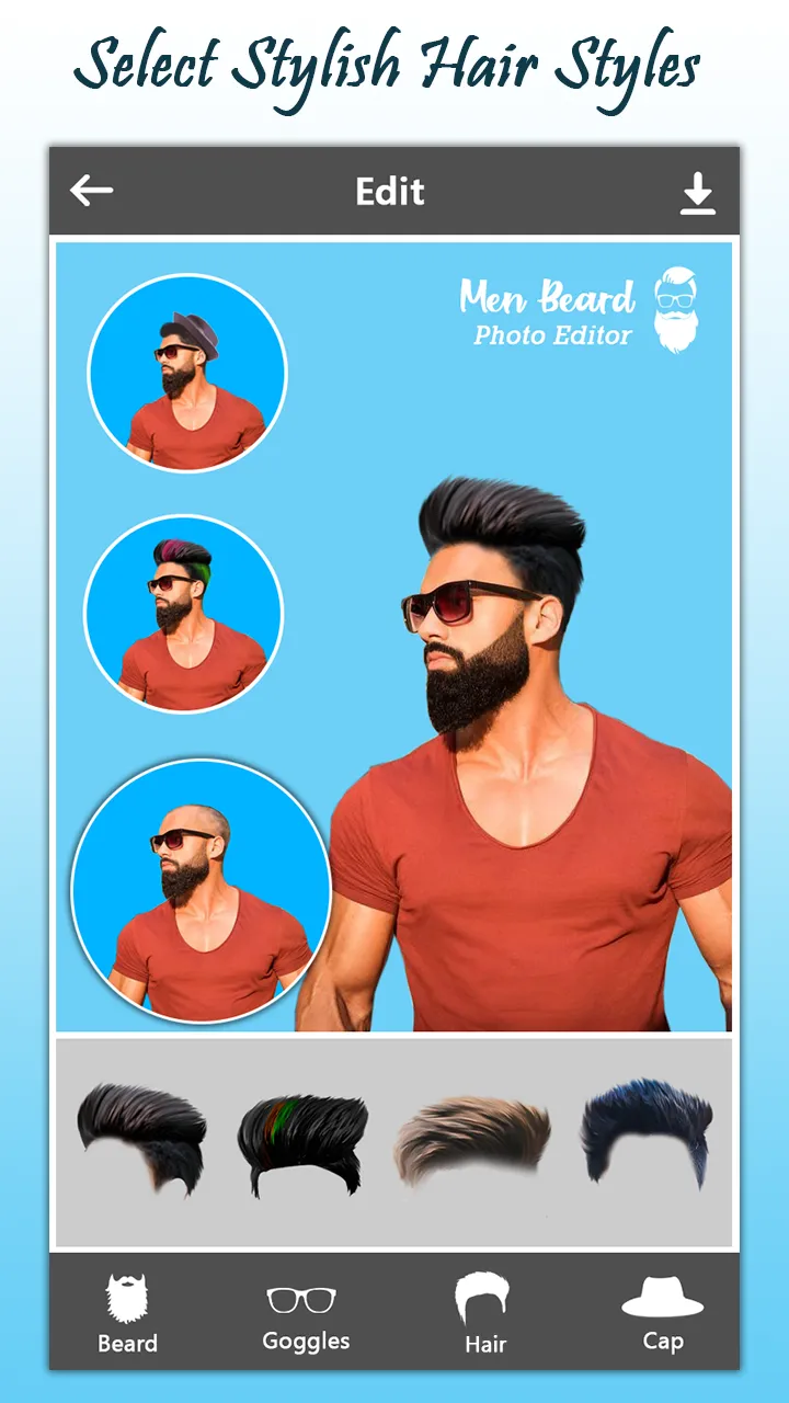 Men Beard Photo Editor Boy Hai | Indus Appstore | Screenshot