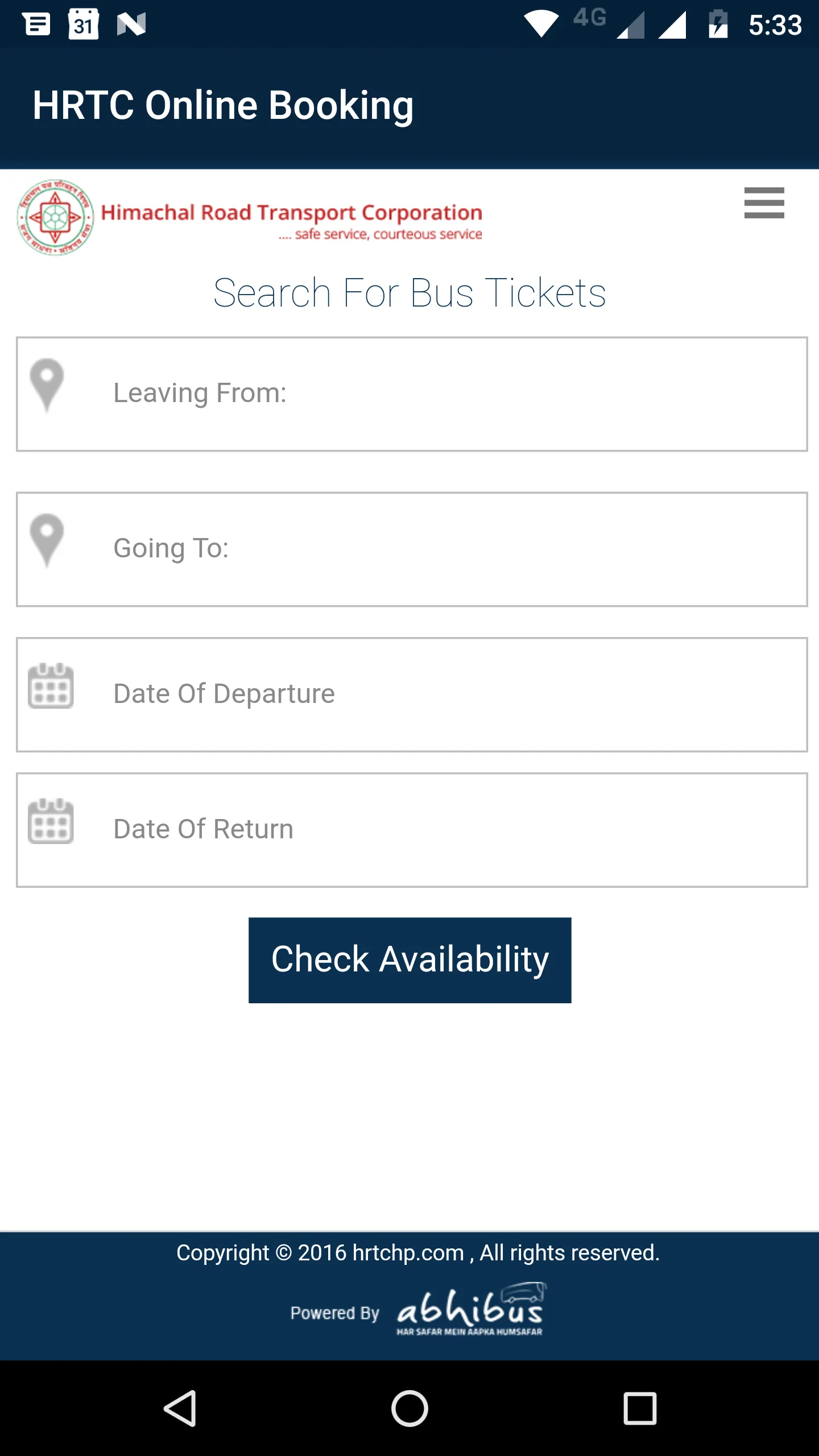 HRTC Online Booking Official | Indus Appstore | Screenshot