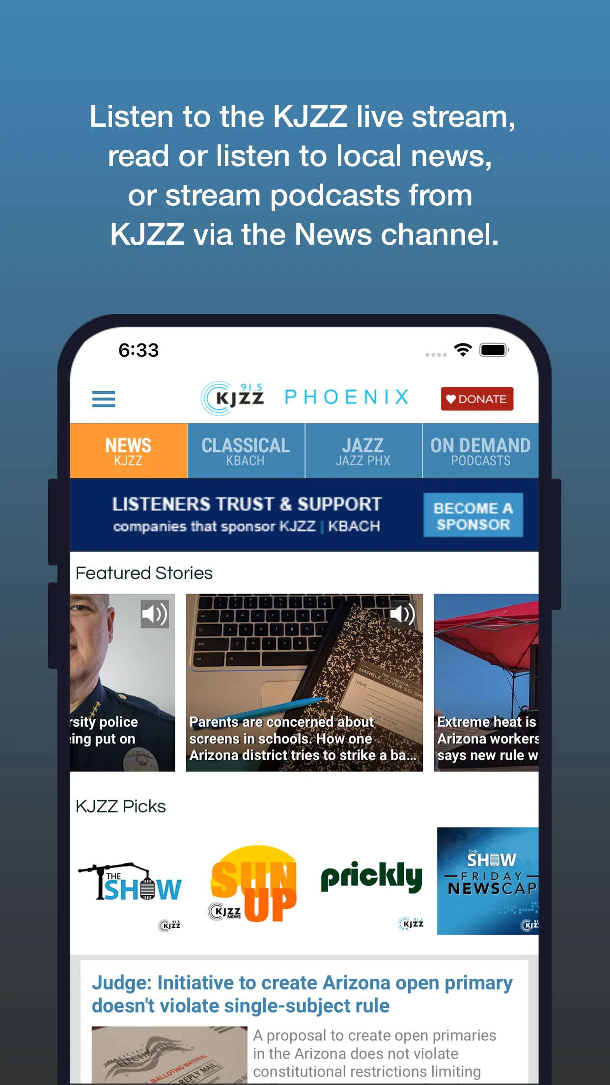 KJZZ Phoenix | Indus Appstore | Screenshot