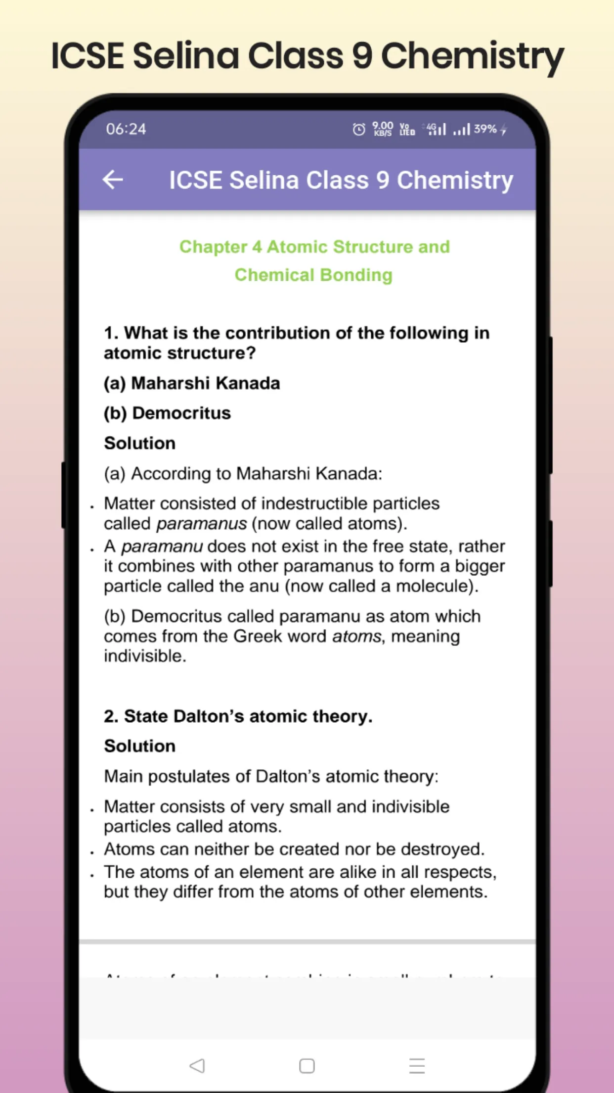 ICSE Selina Class 9 Chemistry | Indus Appstore | Screenshot