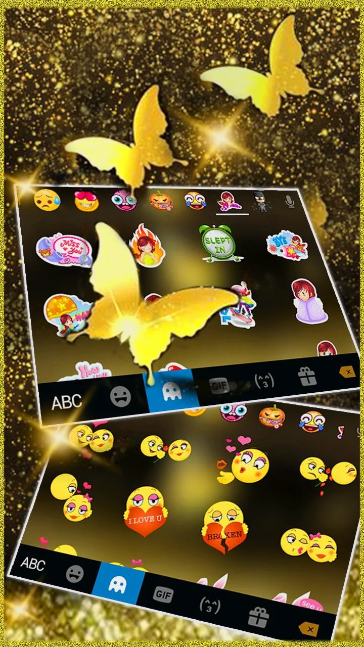 Golden Butterfly Keyboard Them | Indus Appstore | Screenshot