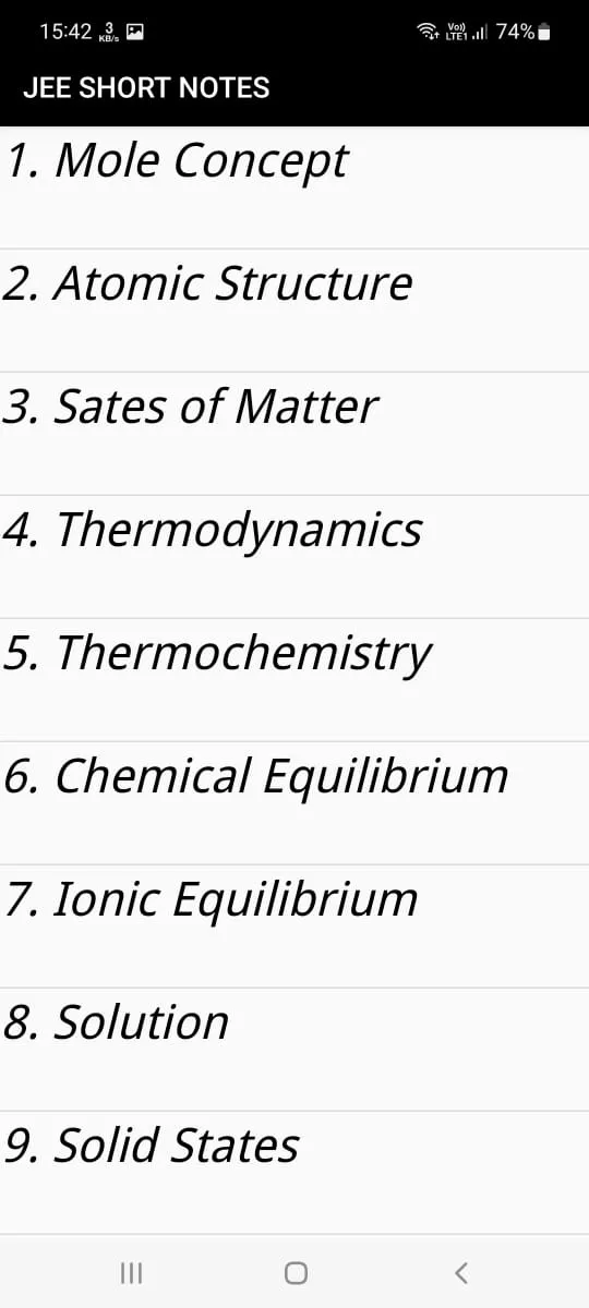 JEE Short Notes | Indus Appstore | Screenshot