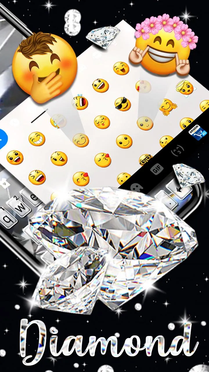 Diamond Live 3D Keyboard Backg | Indus Appstore | Screenshot