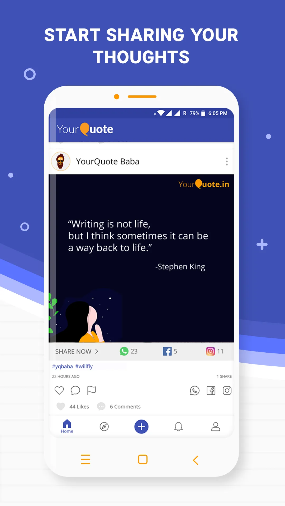 YourQuote — Write, Chat & Earn | Indus Appstore | Screenshot