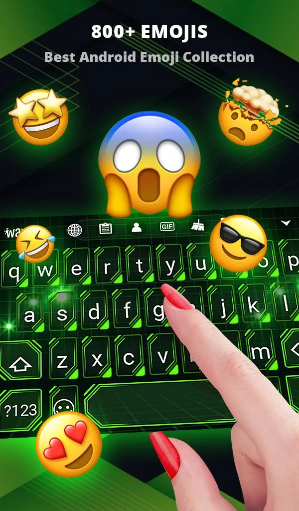 Cyber Green Wallpaper Keyboard | Indus Appstore | Screenshot