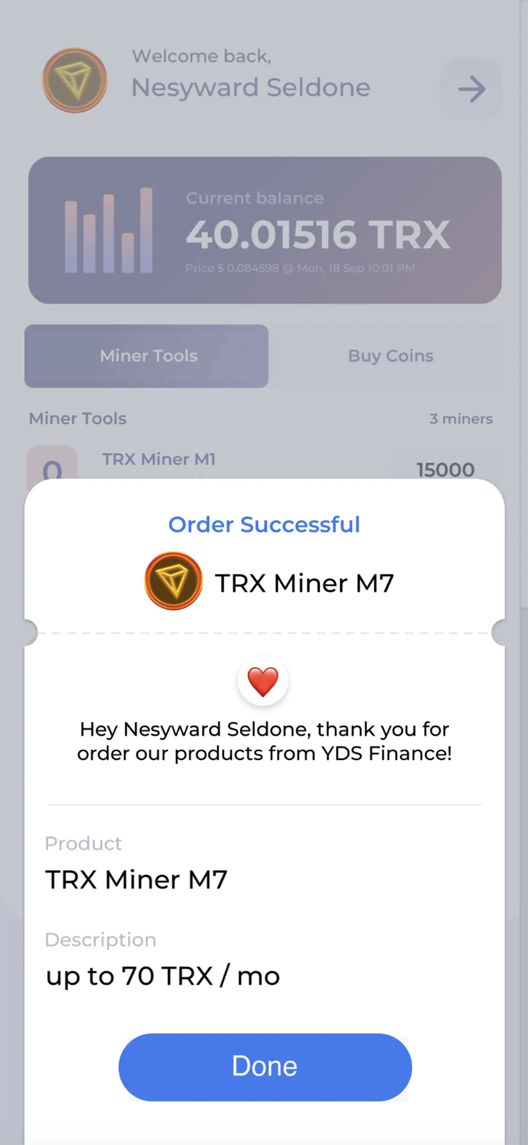 TRX Miner by YDS | Indus Appstore | Screenshot