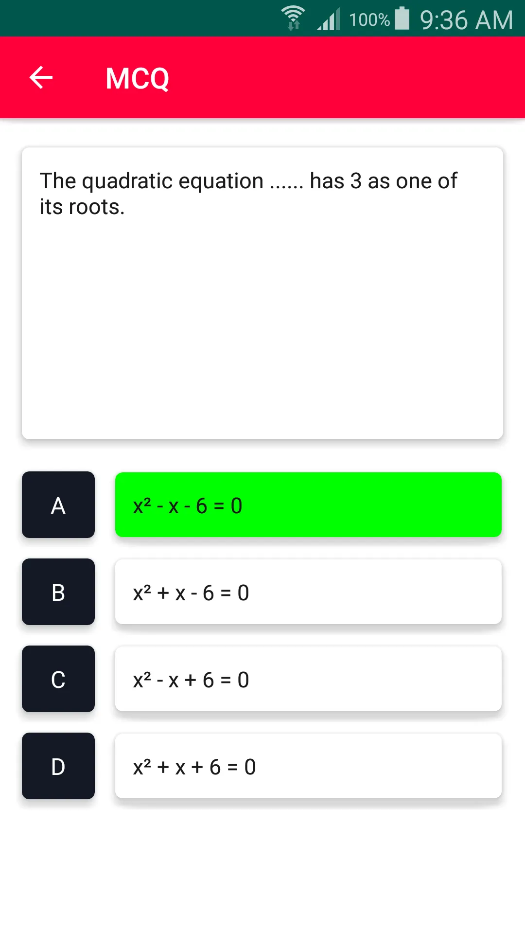 10th Class GSEB Maths - MCQ (E | Indus Appstore | Screenshot