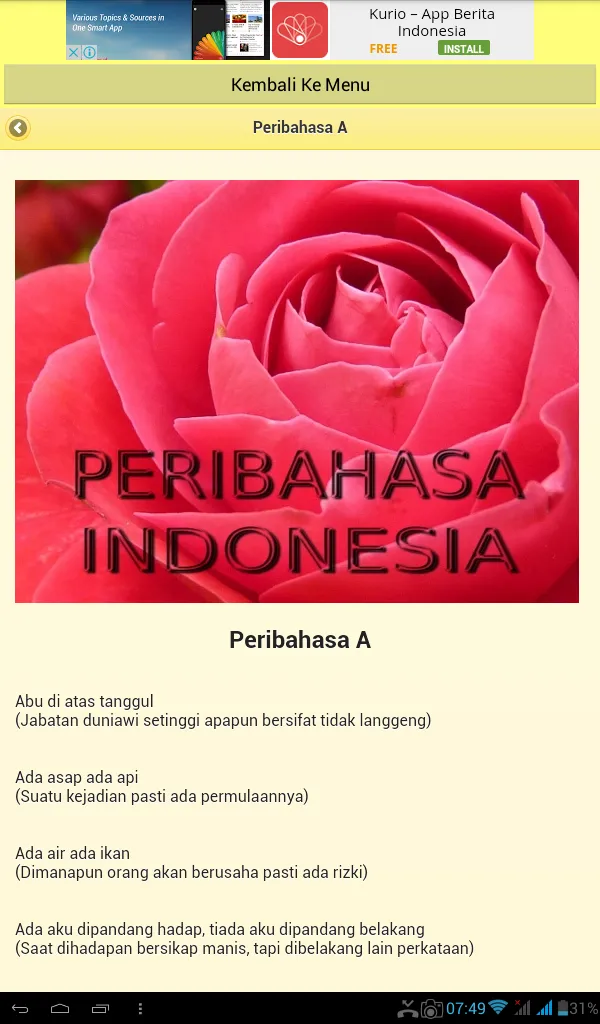 Koleksi Peribahasa Indonesia | Indus Appstore | Screenshot