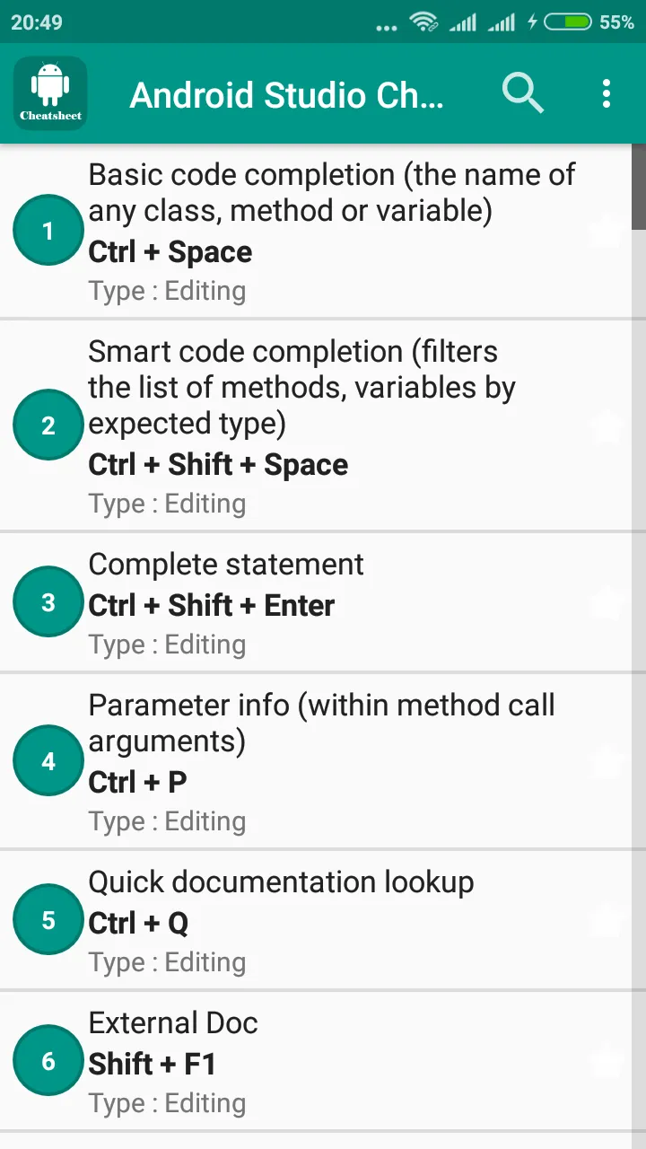 Cheatsheet For Android Studio | Indus Appstore | Screenshot