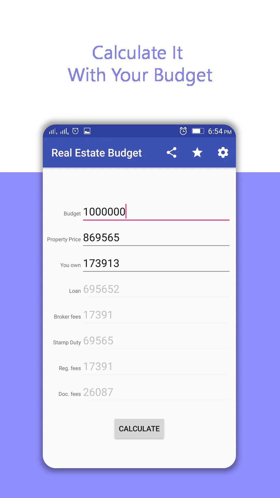 Real Estate Budget | Indus Appstore | Screenshot