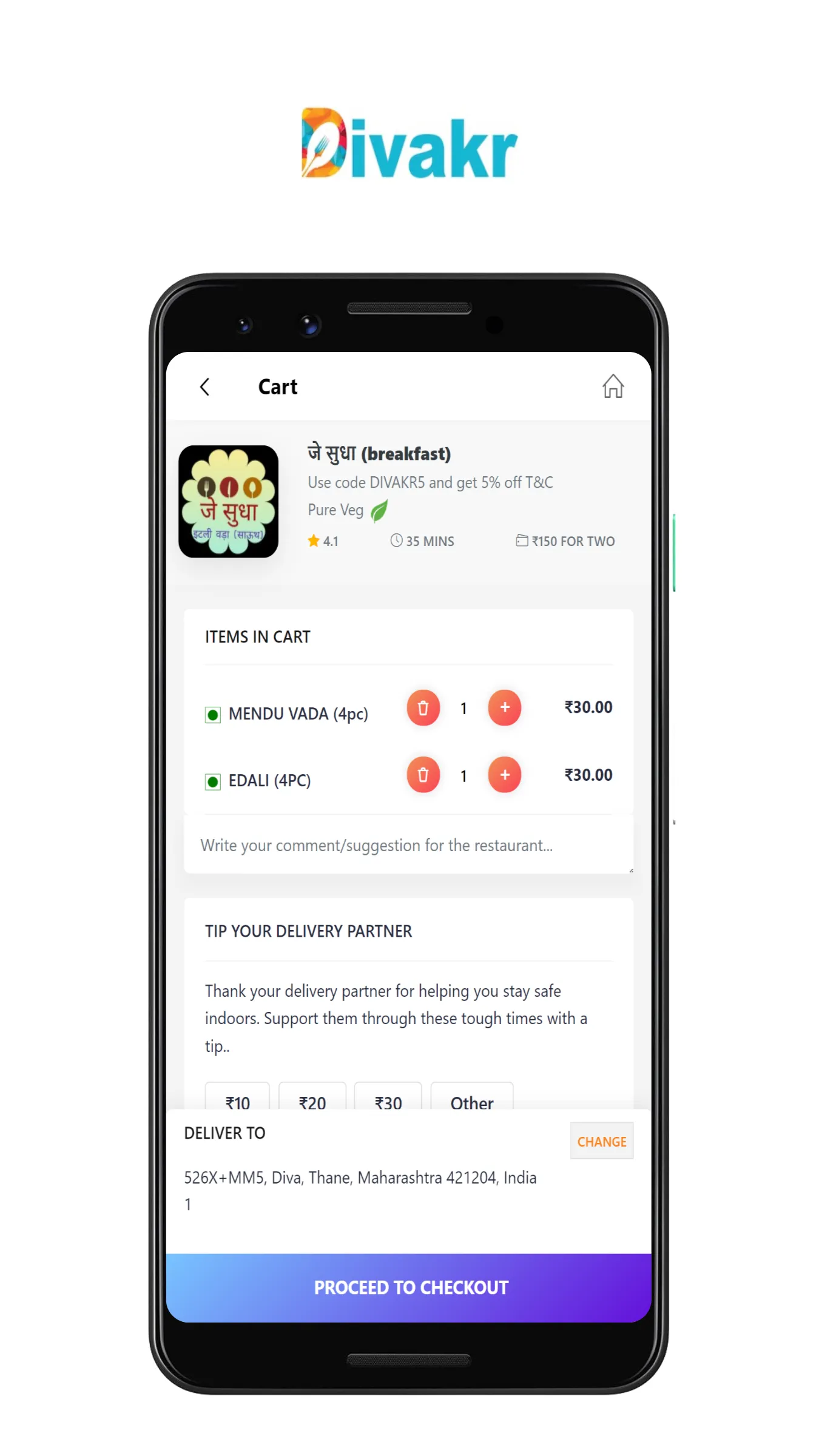 Divakr - Online Food Delivery | Indus Appstore | Screenshot