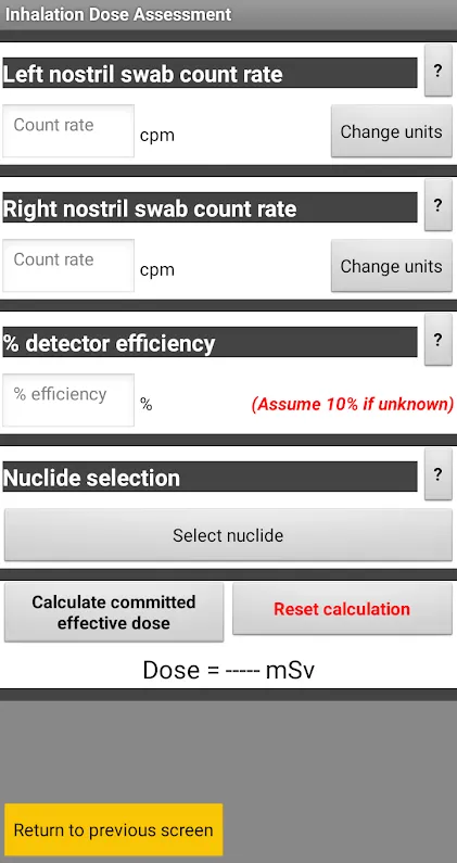 EmRadDose: Emergency Calcs | Indus Appstore | Screenshot