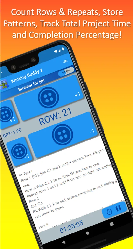 Knitting Buddy 2: Row Counter | Indus Appstore | Screenshot