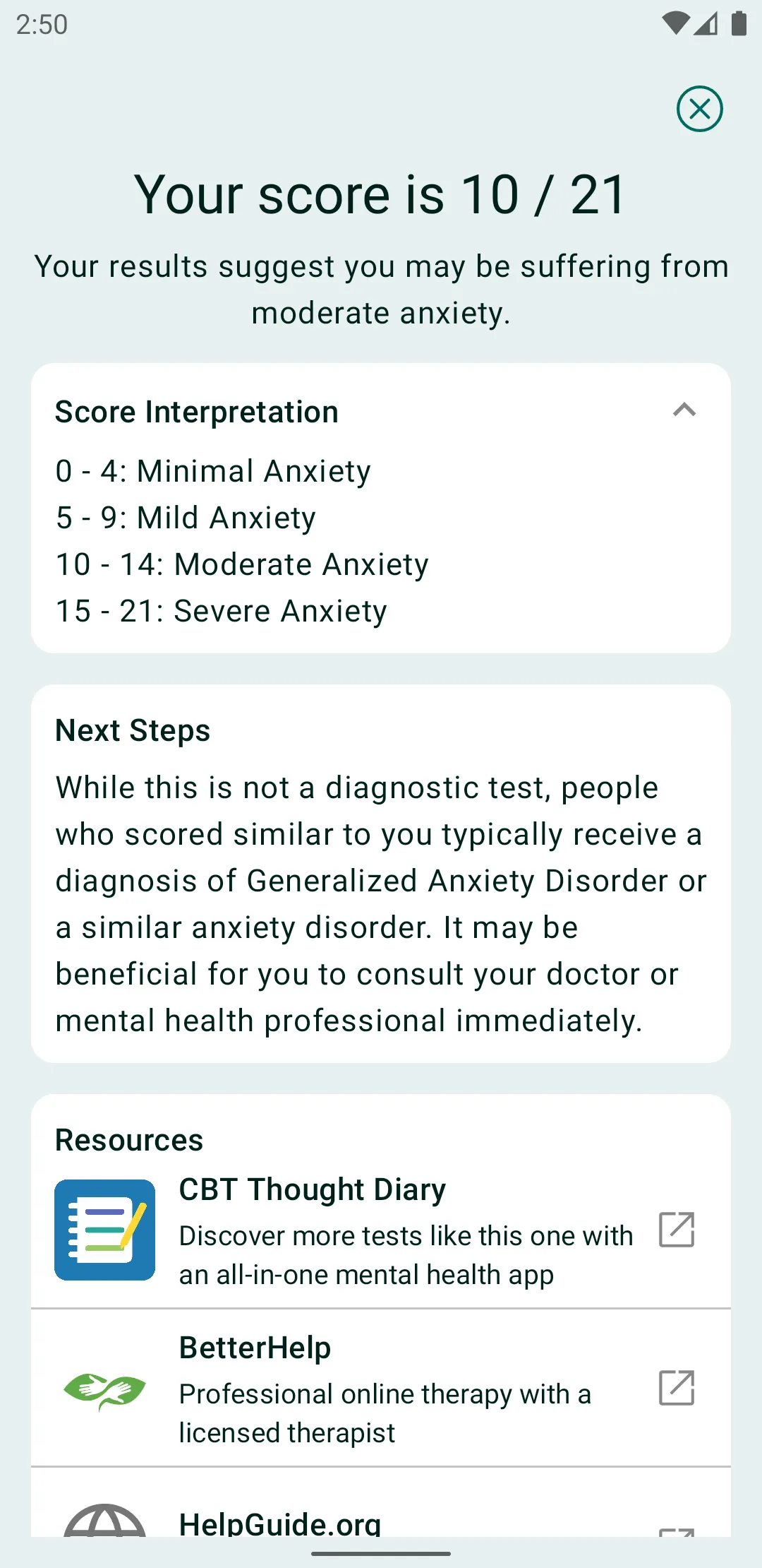 Anxiety Test | Indus Appstore | Screenshot