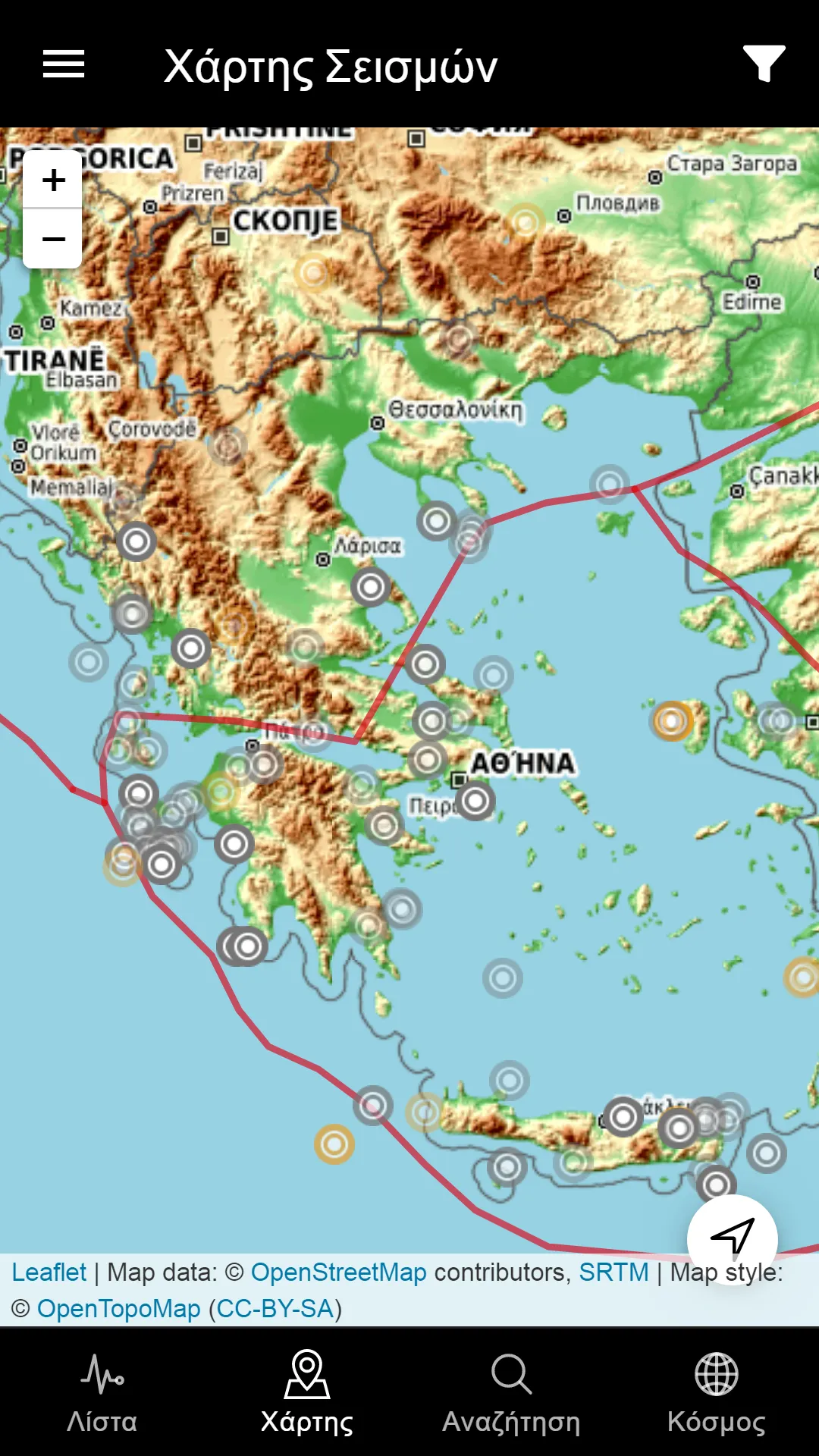 Greece Earthquakes | Indus Appstore | Screenshot