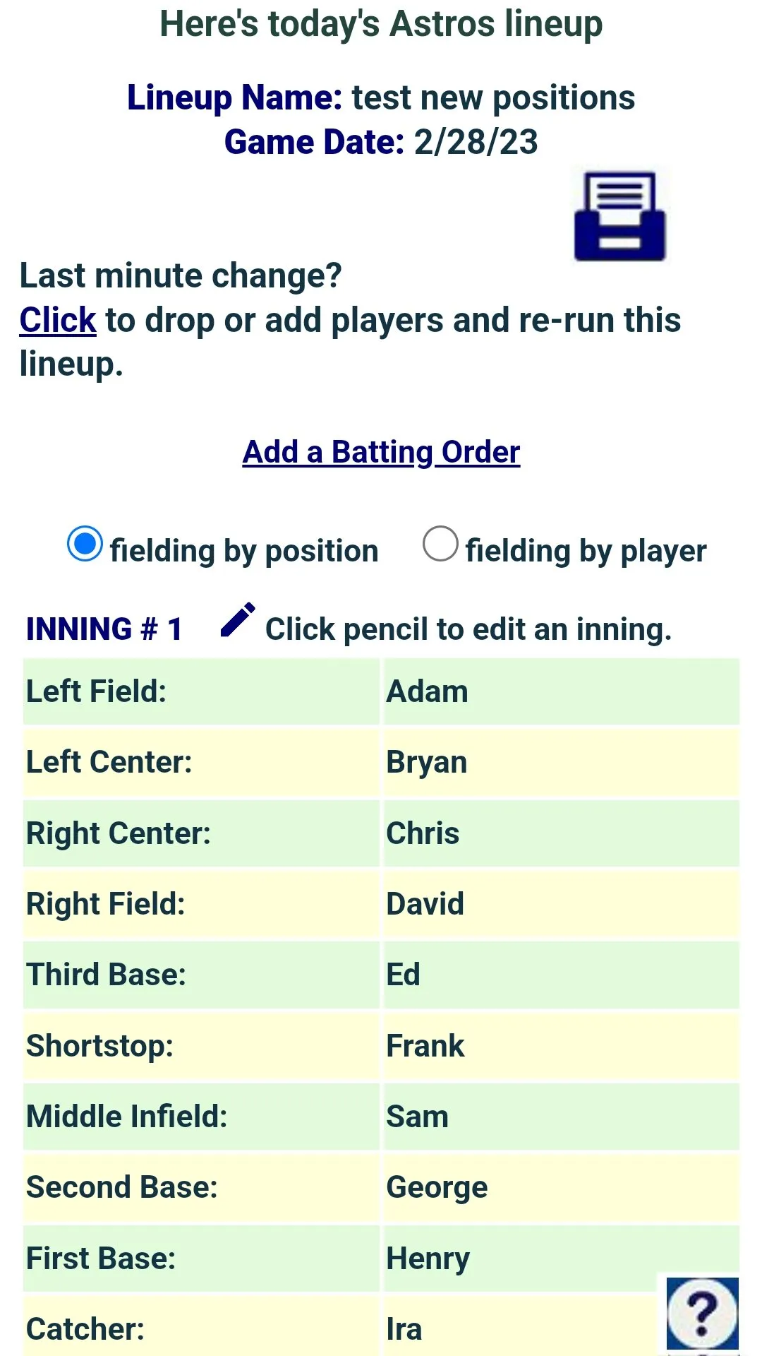 Baseball Fielding Rotation App | Indus Appstore | Screenshot