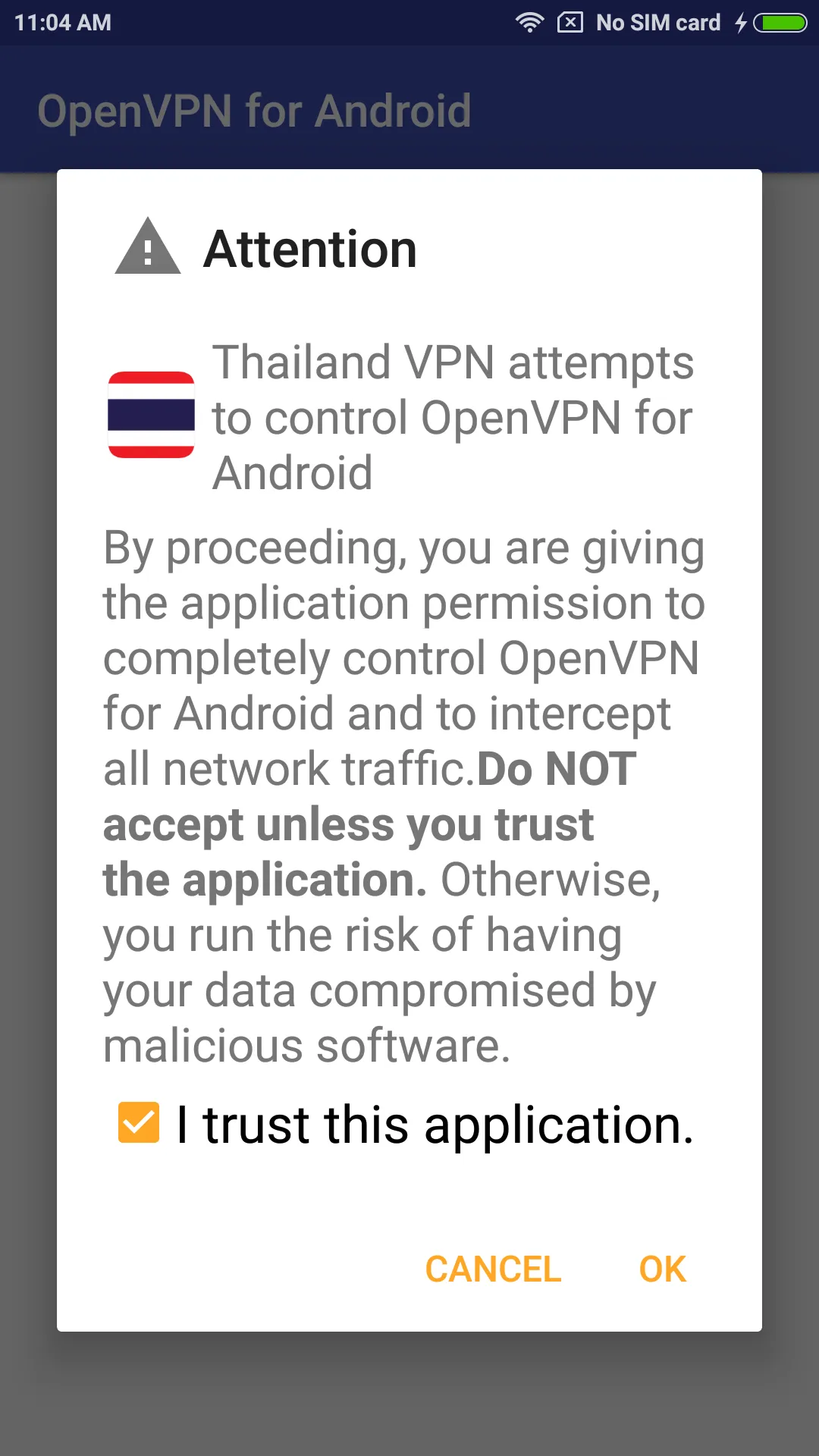 Thailand VPN - for OpenVPN | Indus Appstore | Screenshot