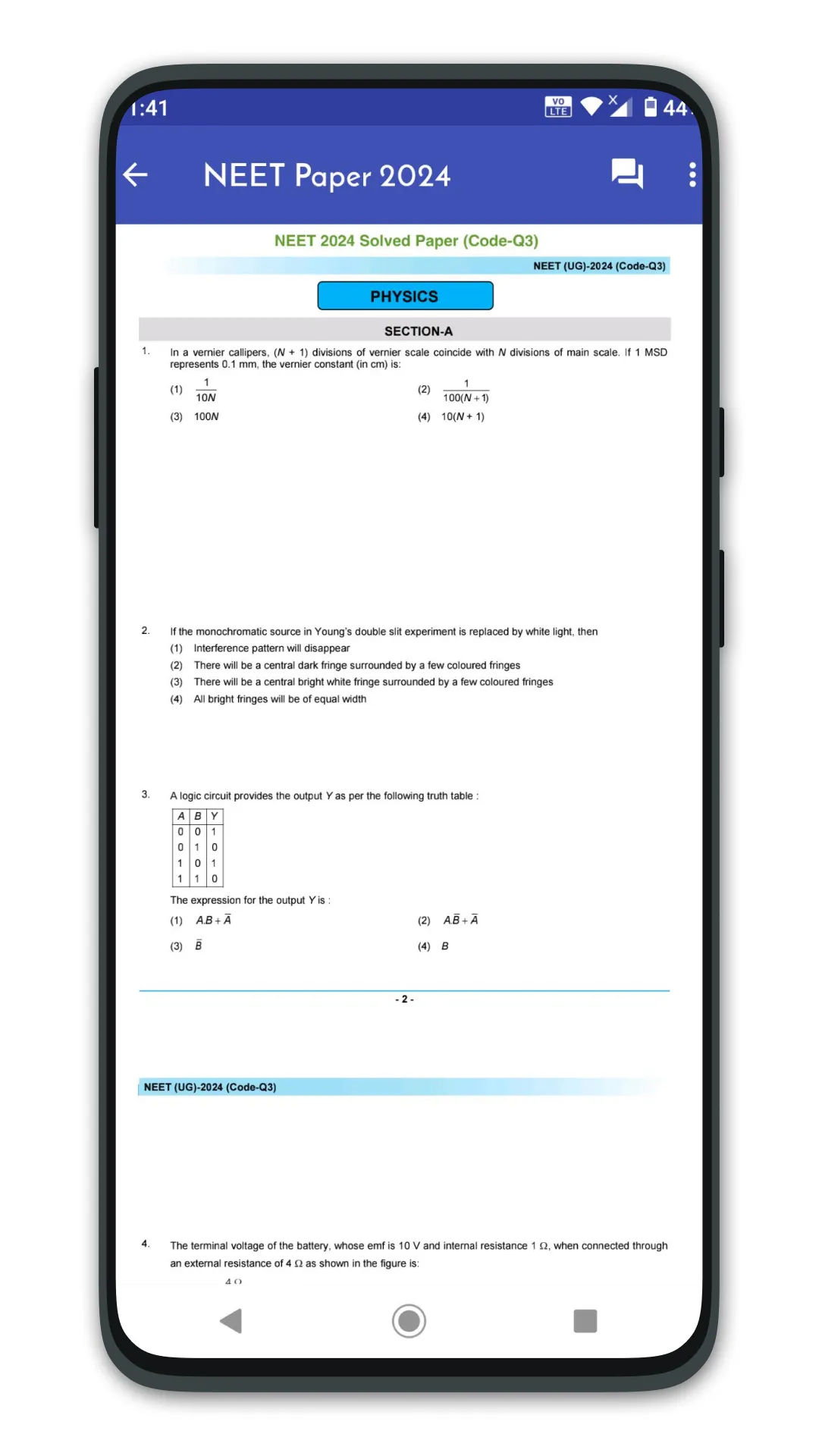 NEET Solved Papers Offline | Indus Appstore | Screenshot