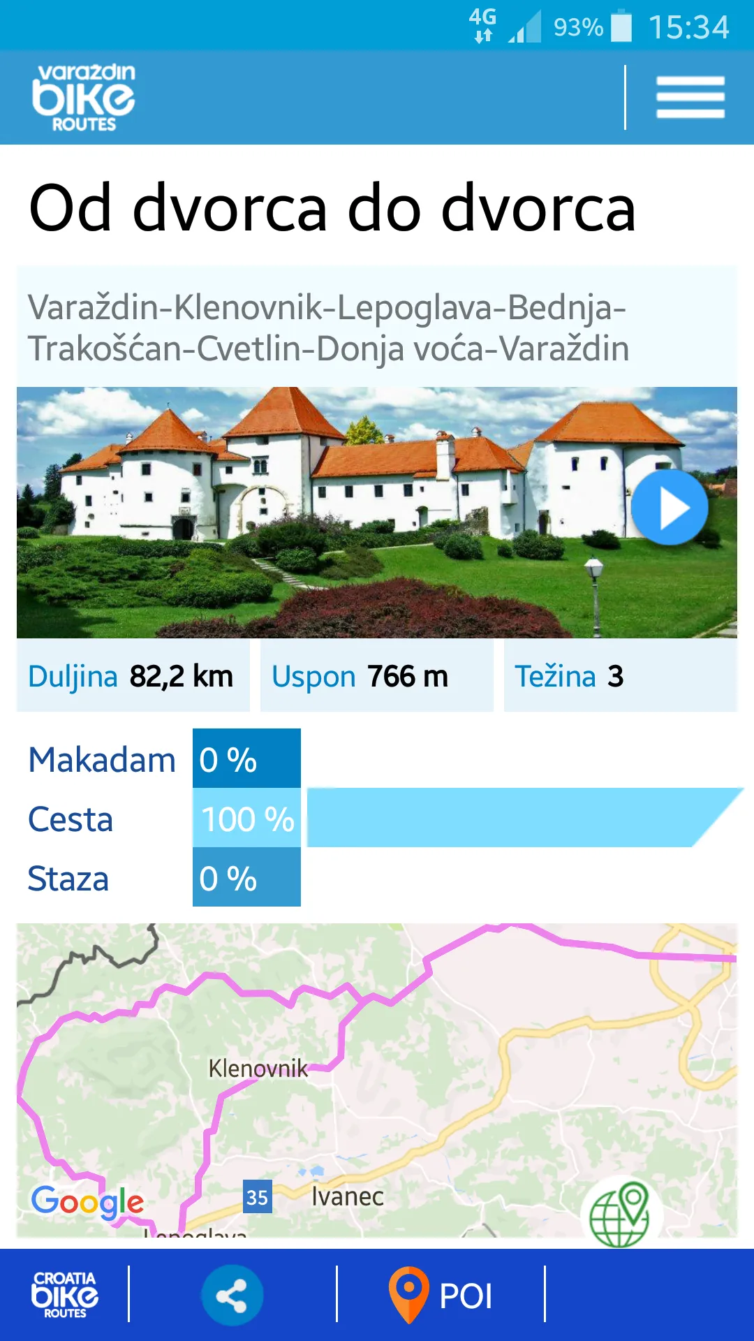 Varazdin Bike Routes | Indus Appstore | Screenshot