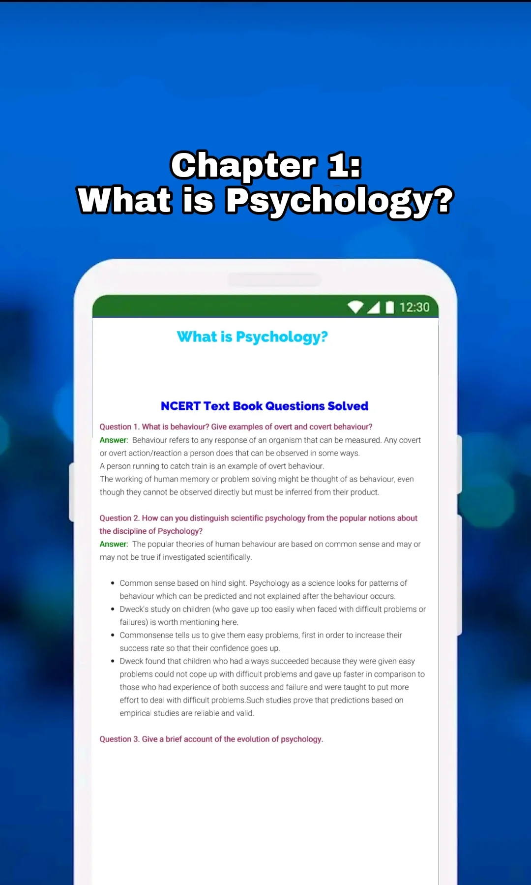 11th Class Psychology Solution | Indus Appstore | Screenshot