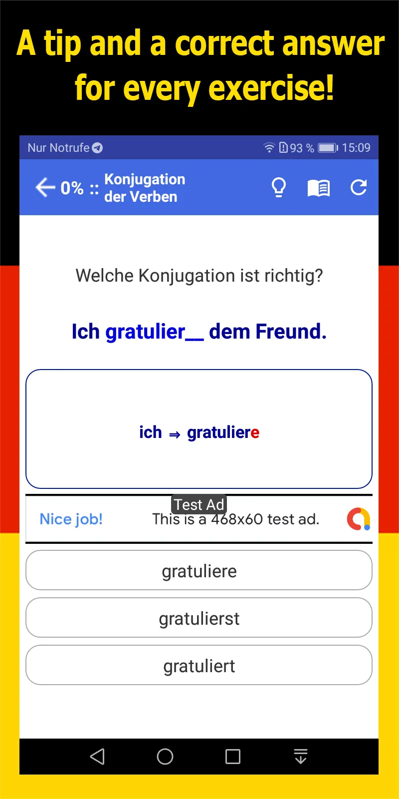 A1 German learning: exercises | Indus Appstore | Screenshot