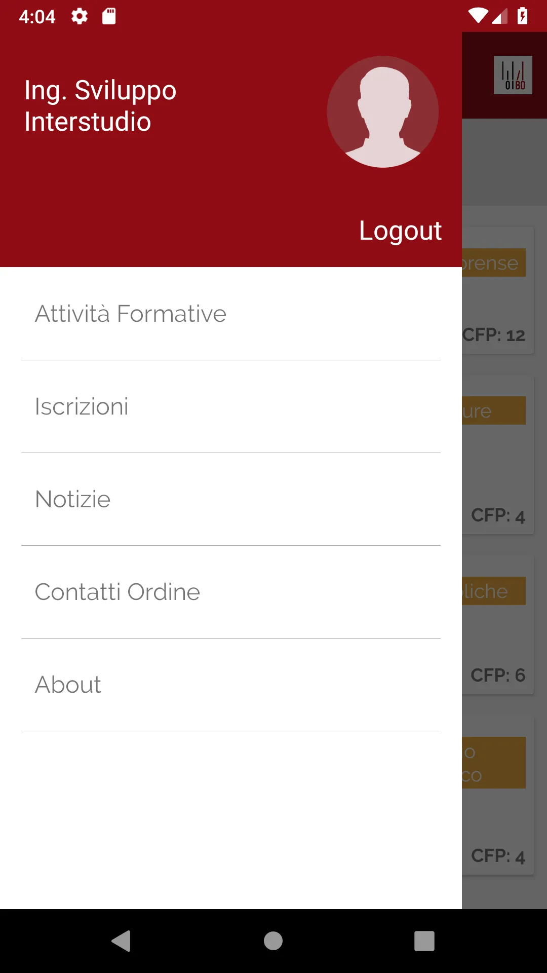 Ordine Ingegneri Bologna | Indus Appstore | Screenshot