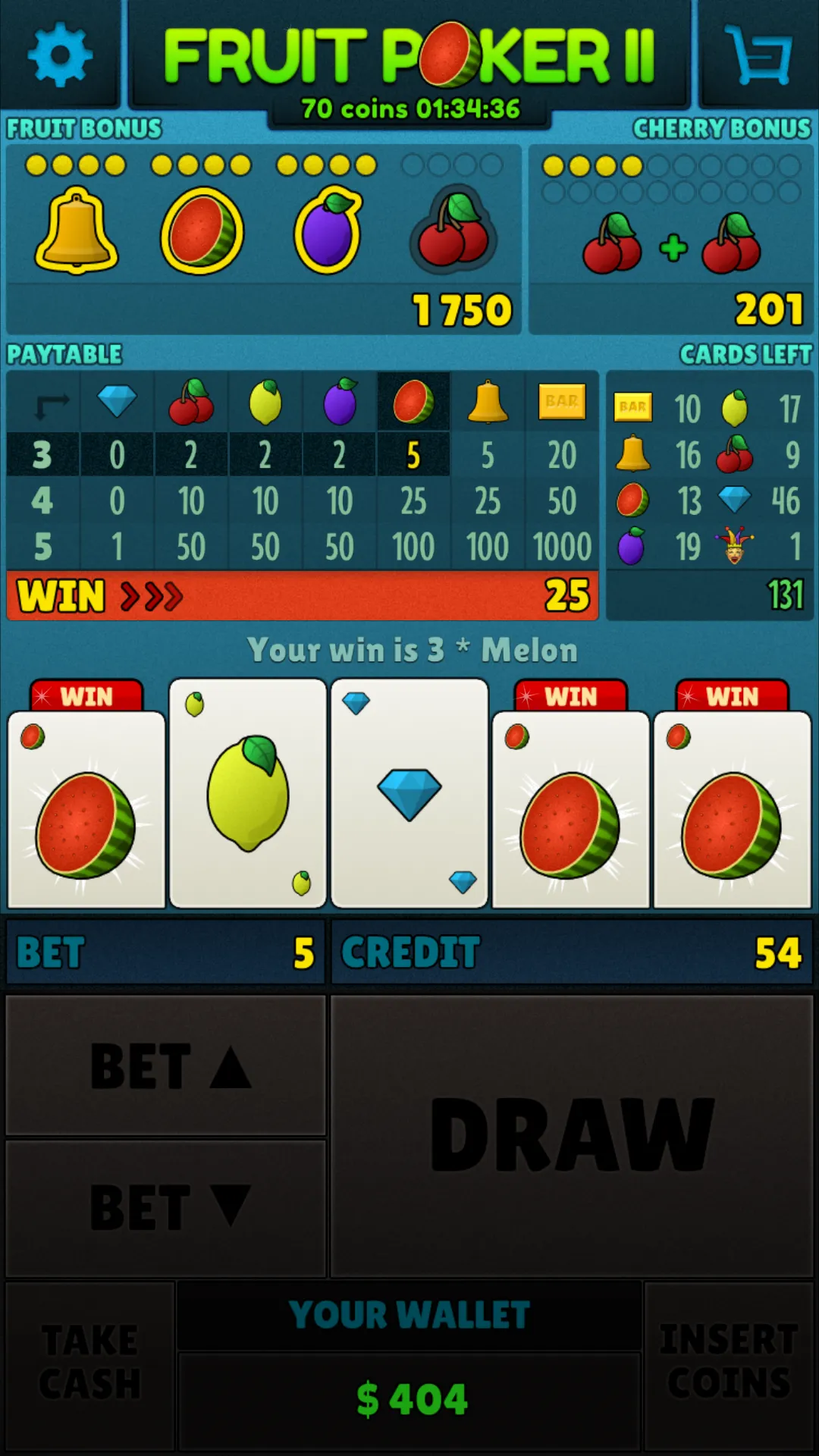 Fruit Poker II | Indus Appstore | Screenshot