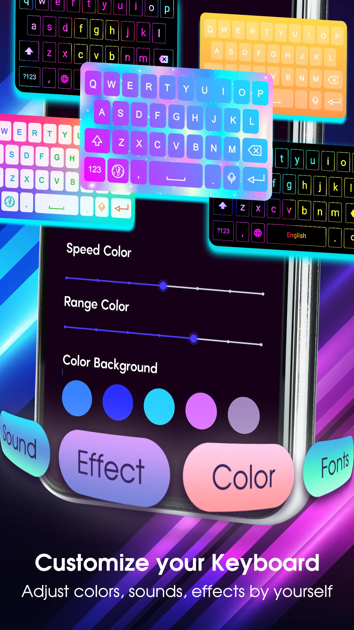 Neon LED Keyboard: RGB & Emoji | Indus Appstore | Screenshot