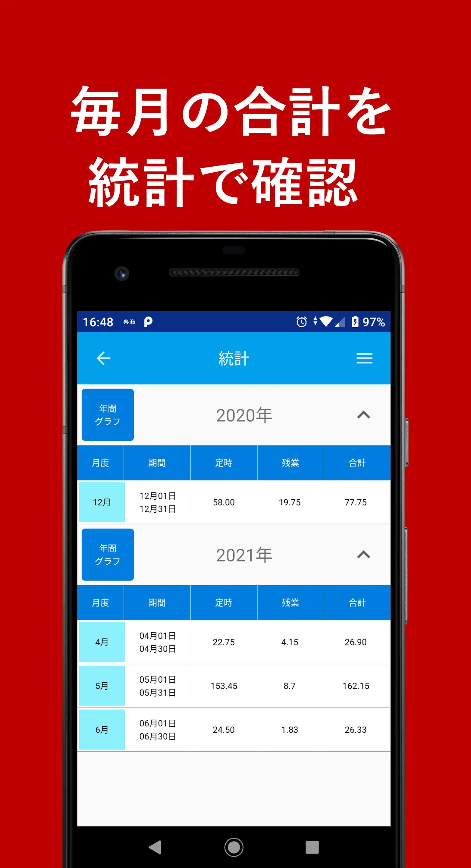 らくらく勤怠 (勤務表, タイムカード) | Indus Appstore | Screenshot