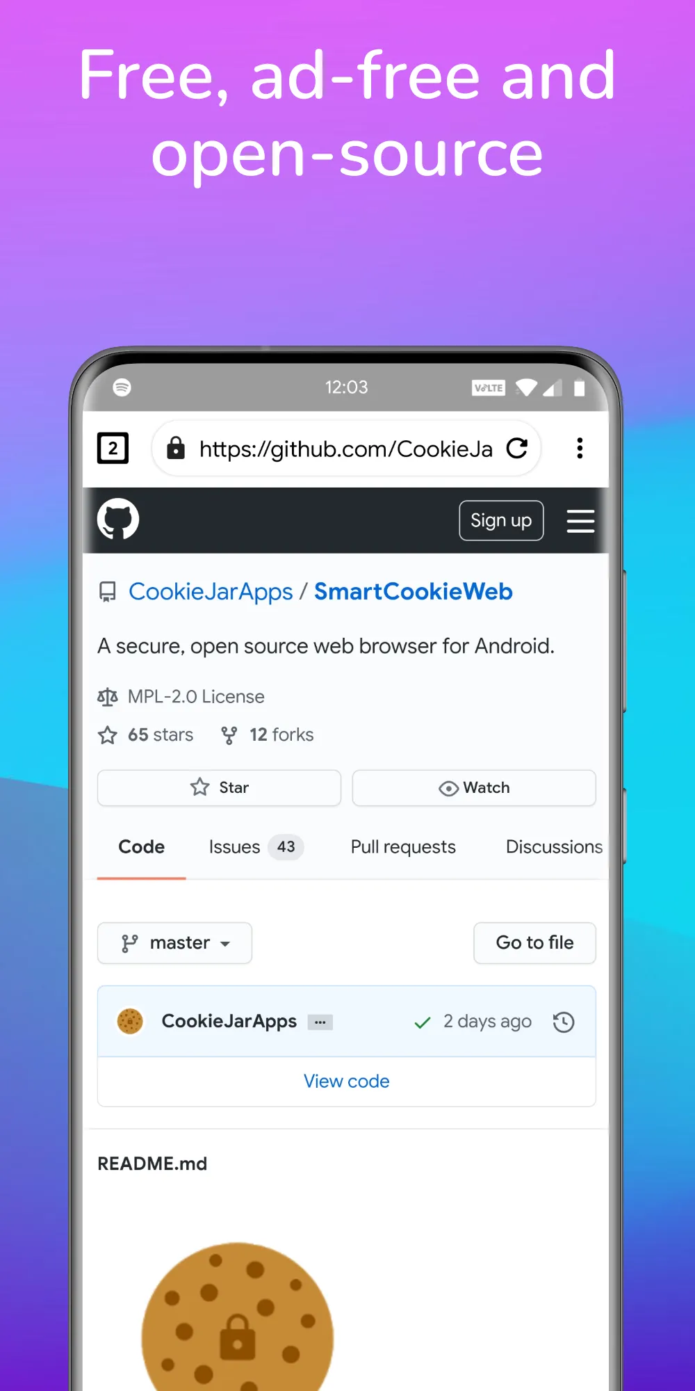 SmartCookieWeb Privacy Browser | Indus Appstore | Screenshot