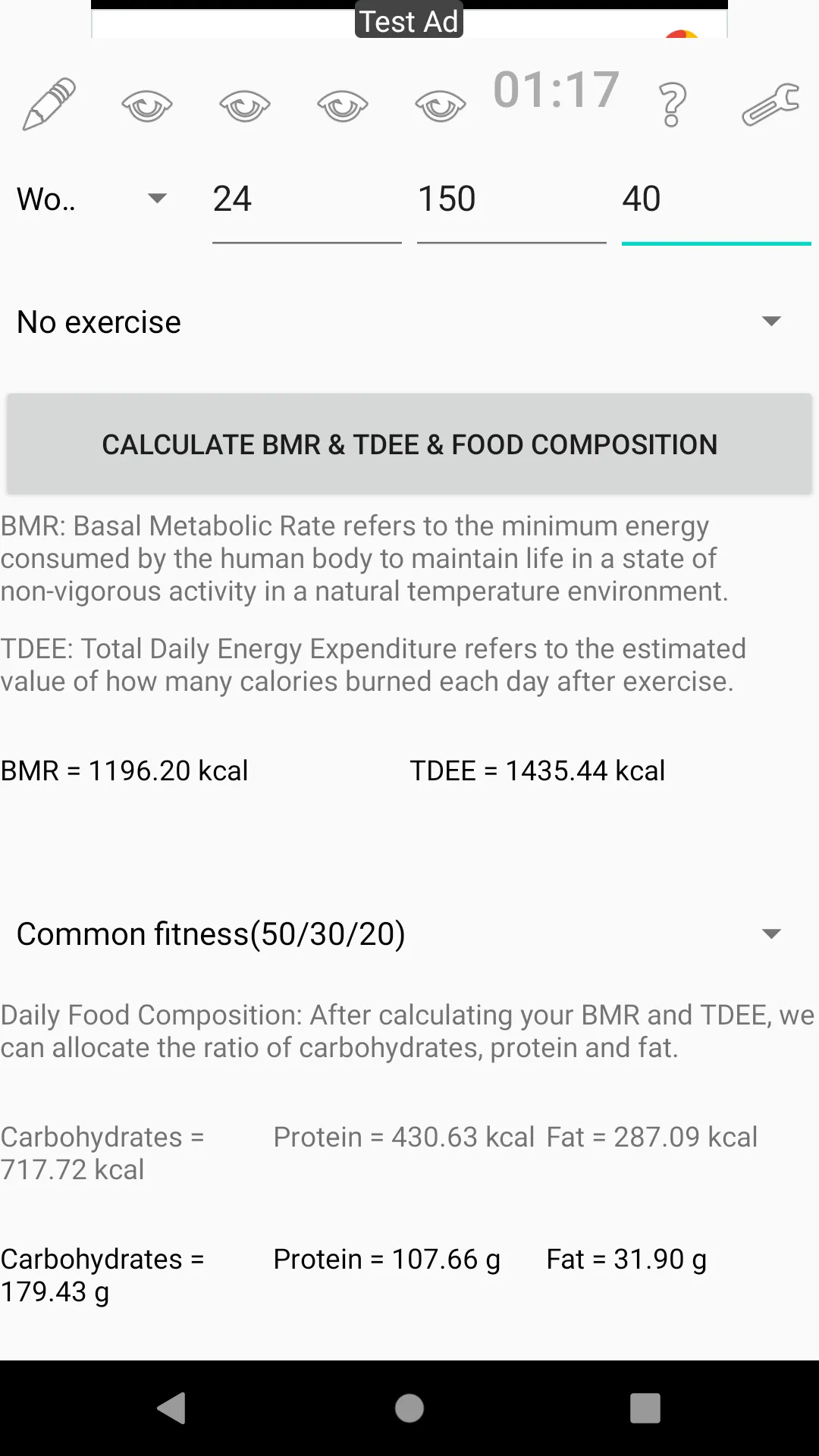 Fitness Calculator | Indus Appstore | Screenshot