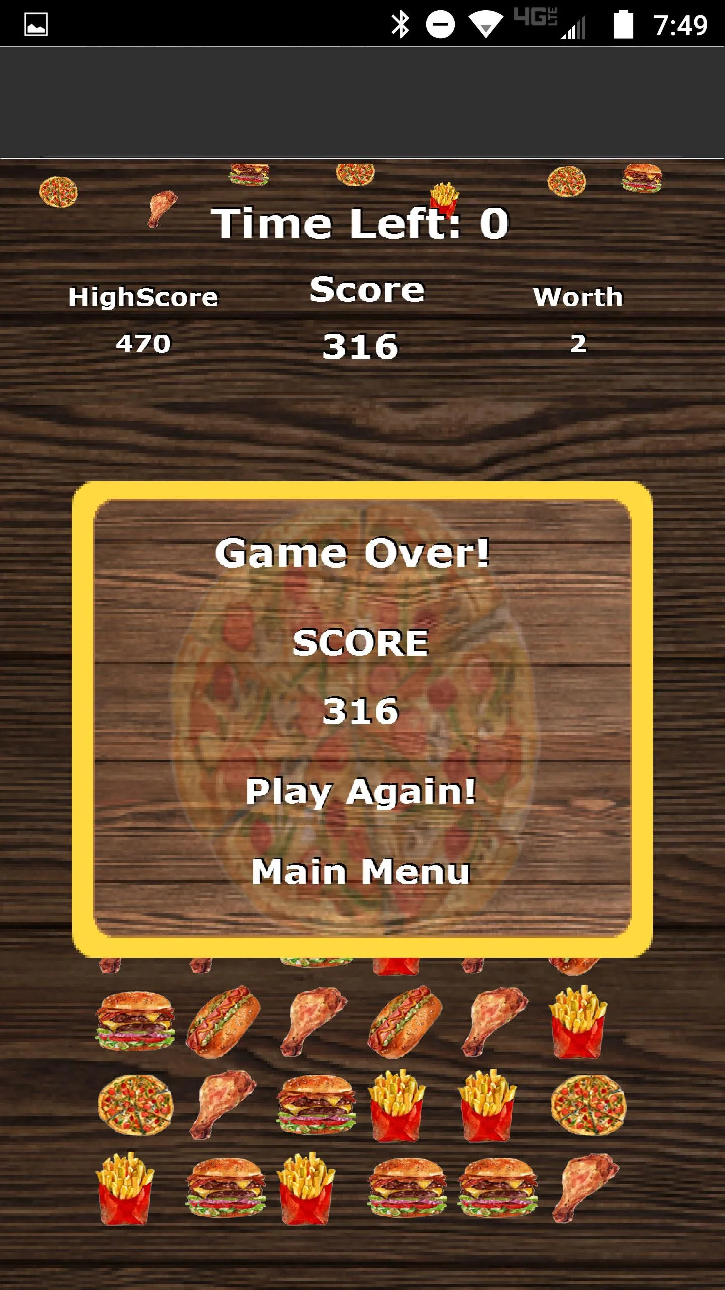 Pizza Burger Match 3 Game | Indus Appstore | Screenshot