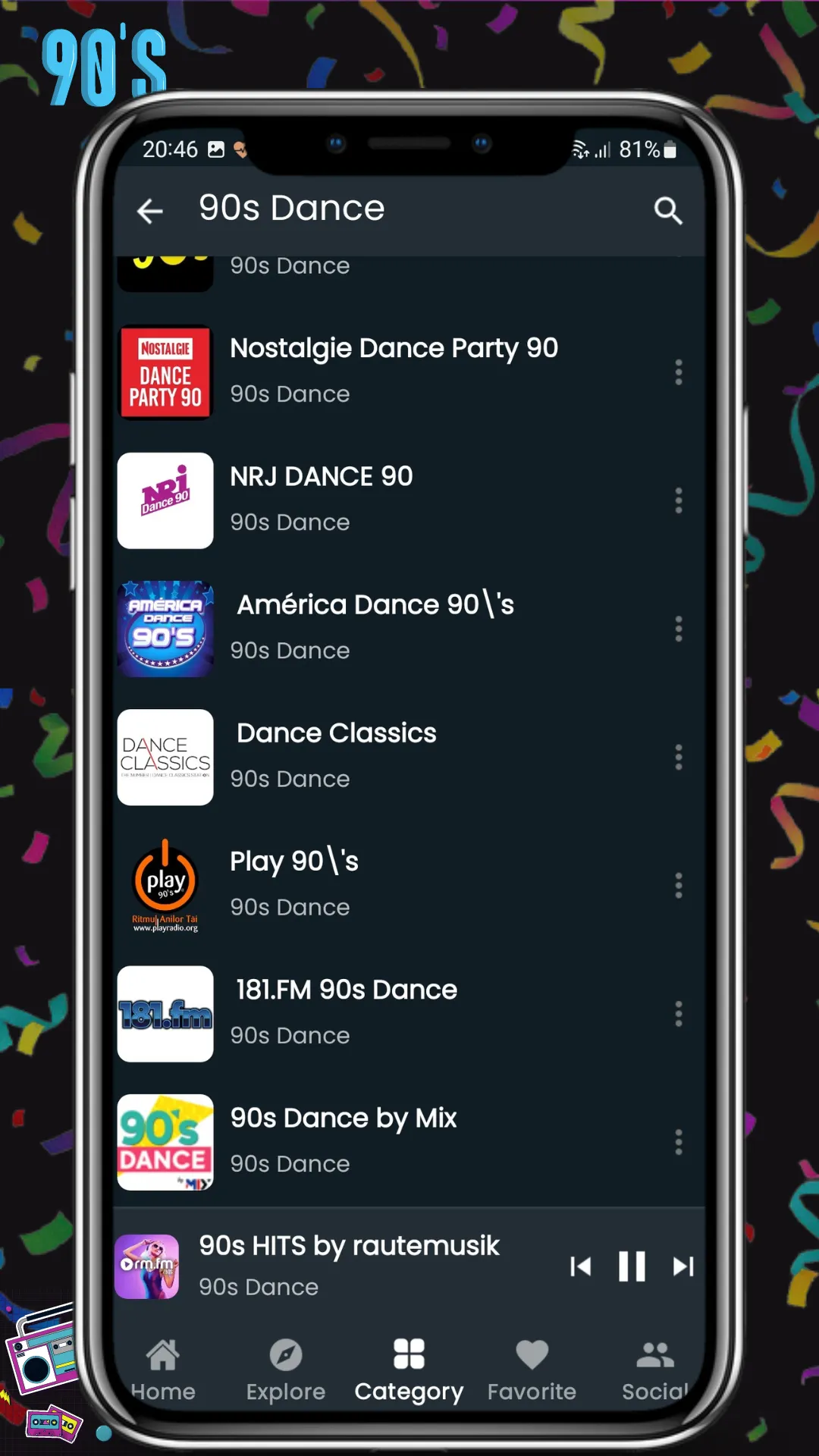 90s Dance Music Radio | Indus Appstore | Screenshot